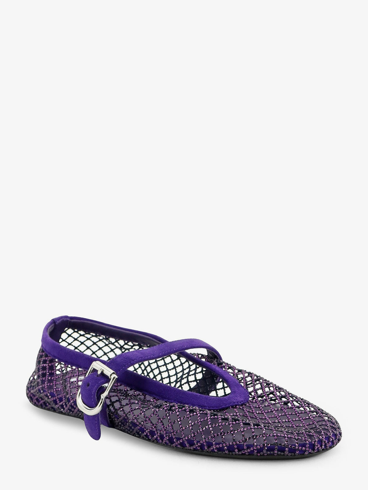 Alaia Women Ballerine Flat Mesh Ballerinas With Rhinestone Detail ALAIA