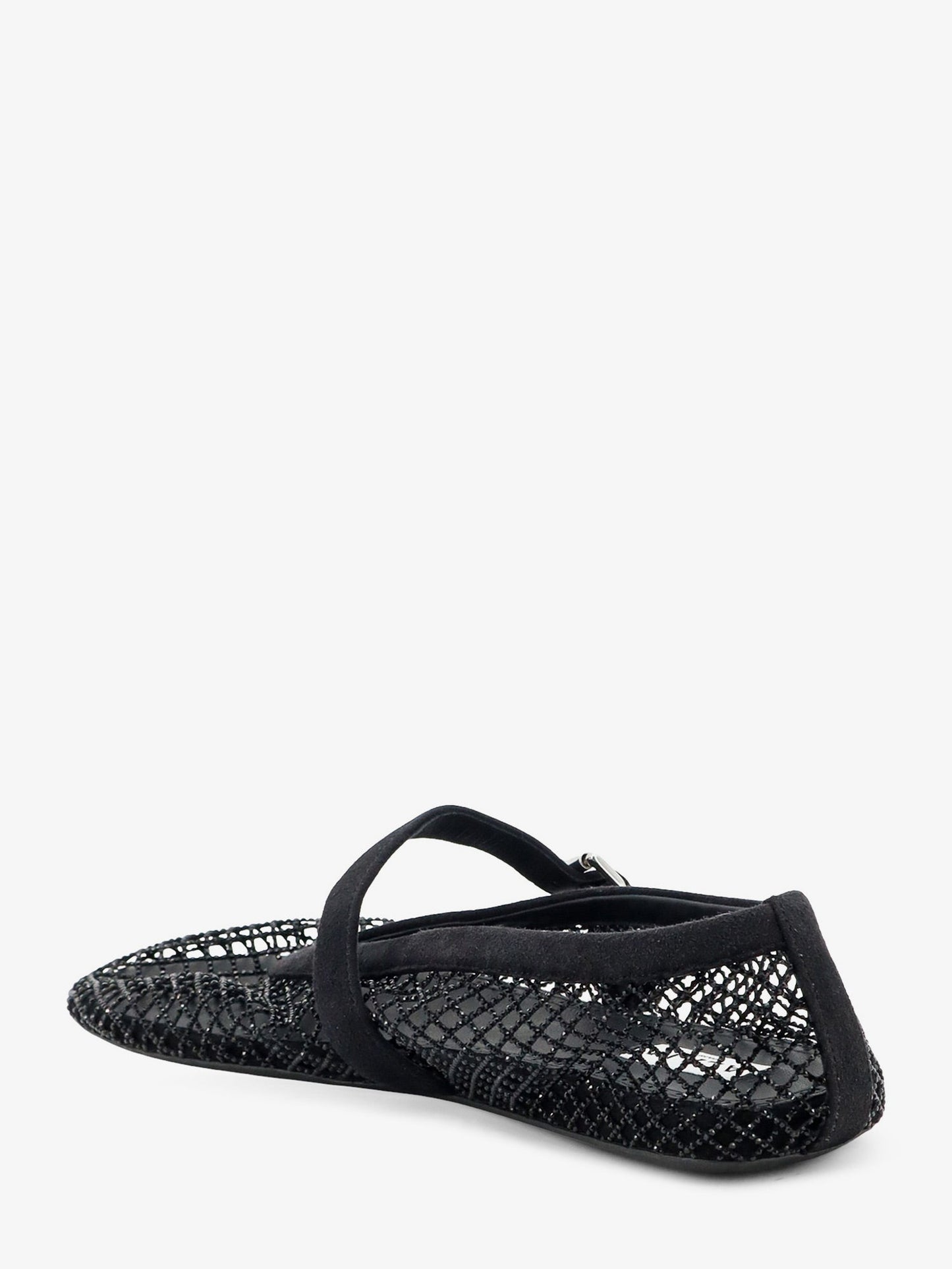 Alaia Women Flat Mesh Ballet Flats With Rhinestone Detail