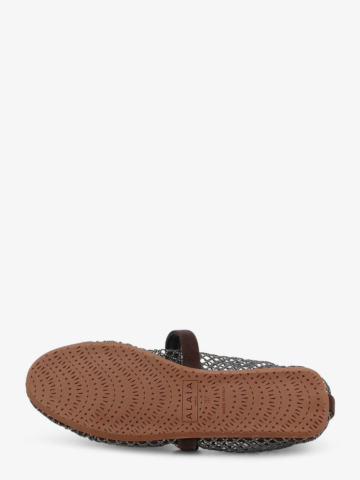 Alaia Women Flat Mesh Ballet Flats With Rhinestone Detail ALAIA