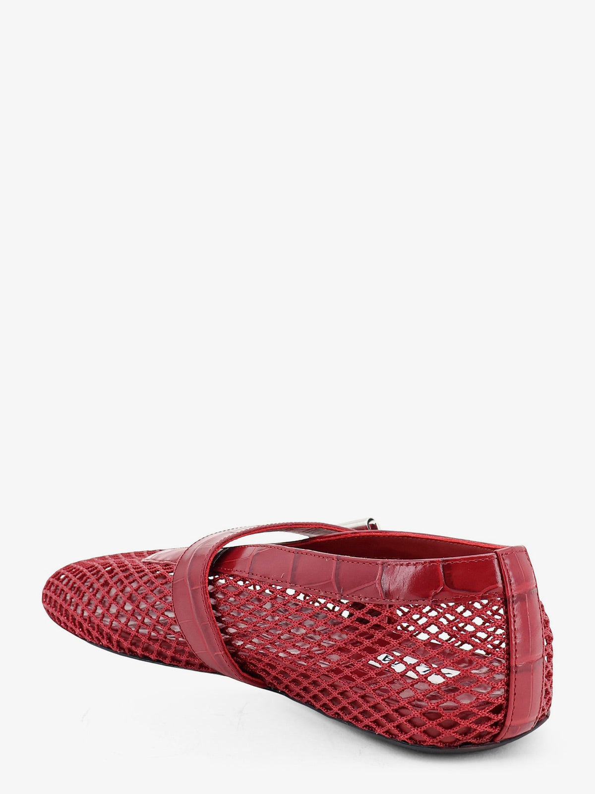 Alaia Women Flat Leather Ballerinas With Crocodile Effect ALAIA