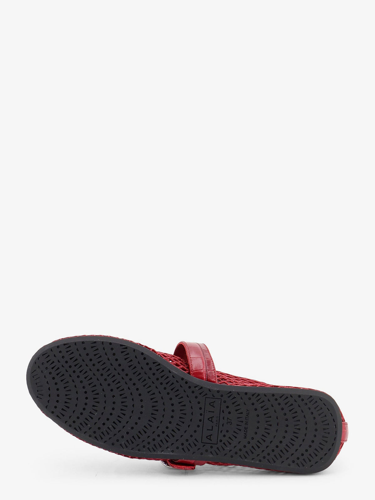 Alaia Women Flat Leather Ballerinas With Crocodile Effect ALAIA