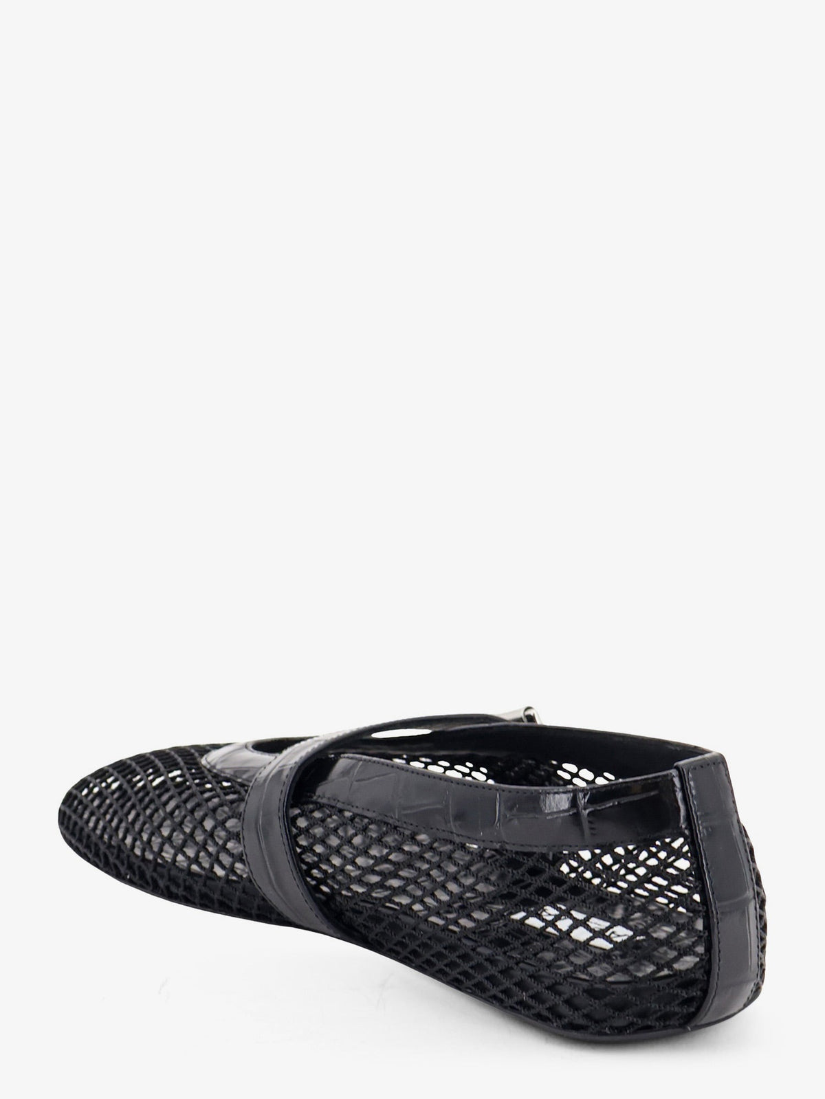 Alaia Women Flat Leather Ballerinas With Crocodile Effect ALAIA
