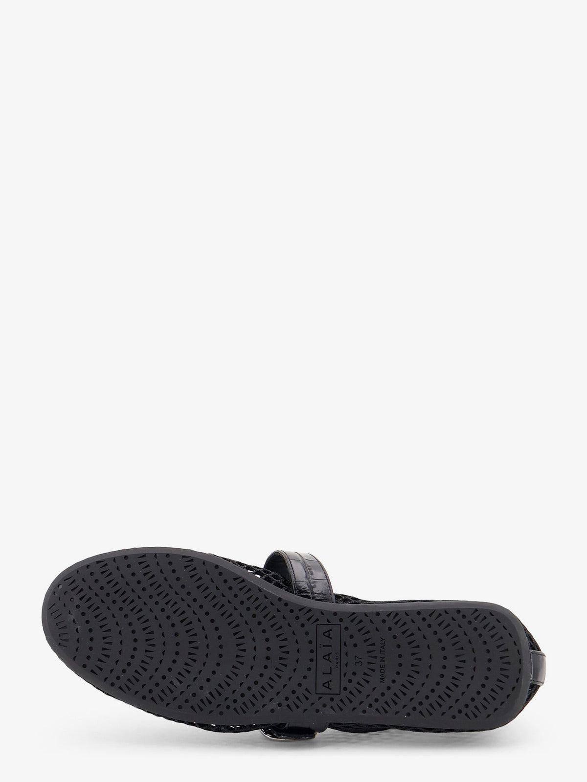 Alaia Women Flat Leather Ballerinas With Crocodile Effect ALAIA