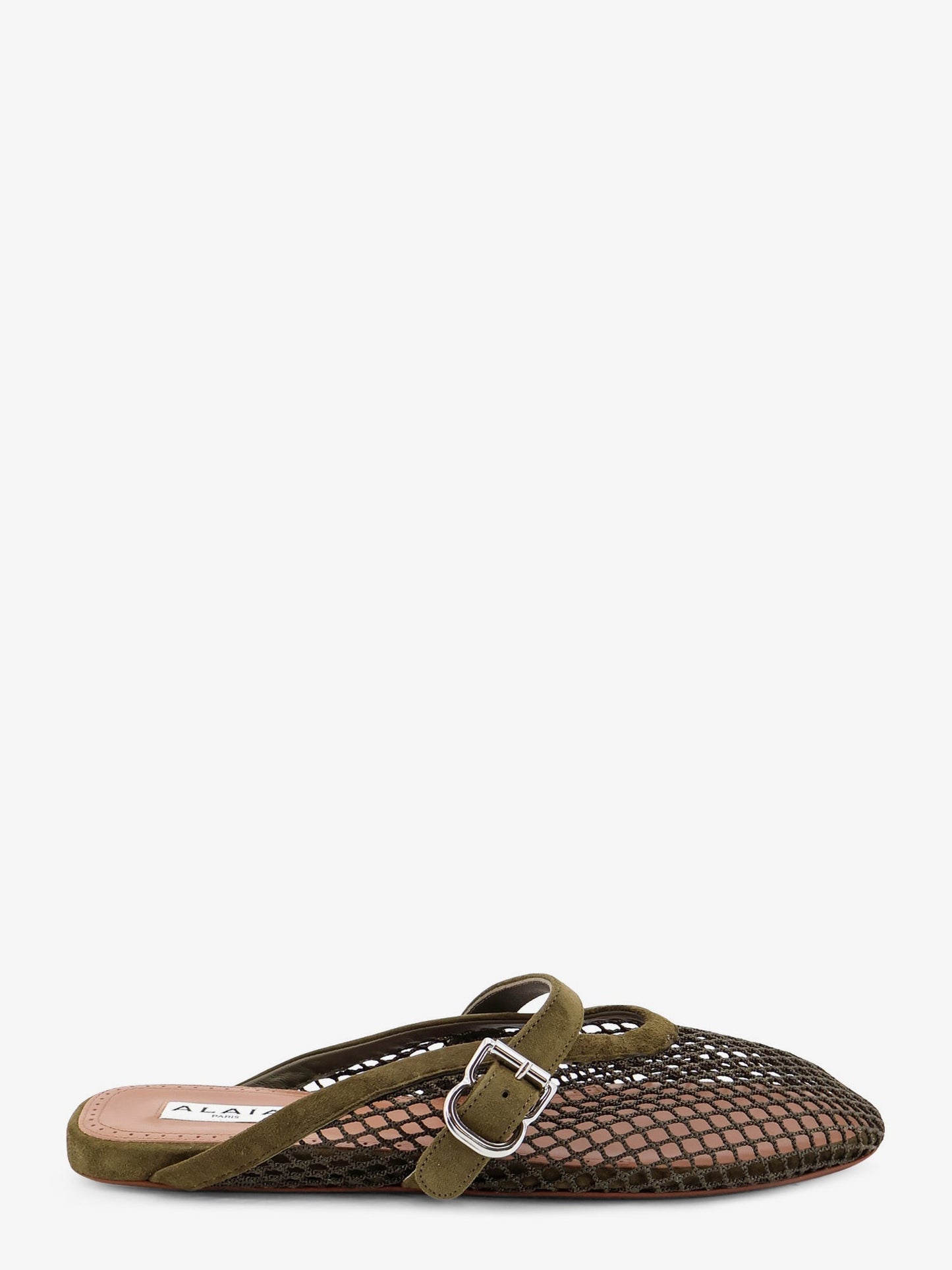 Alaia Women Fishnet Mesh And Leather Sandals ALAIA