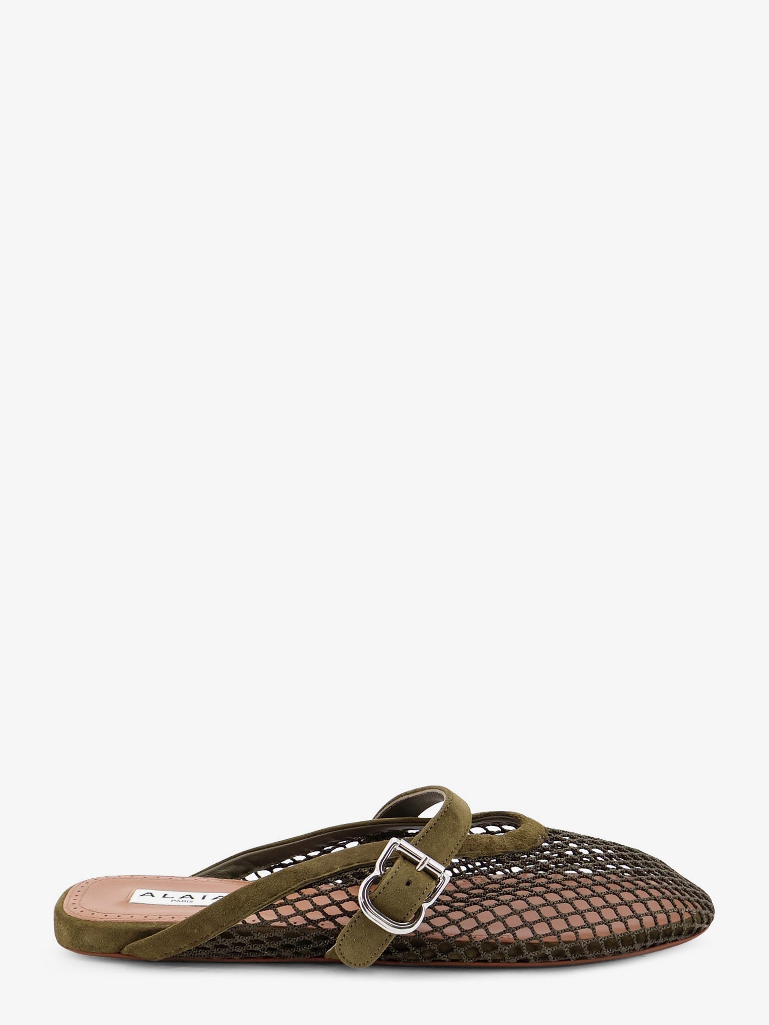 Alaia Women Fishnet Mesh And Leather Sandals ALAIA