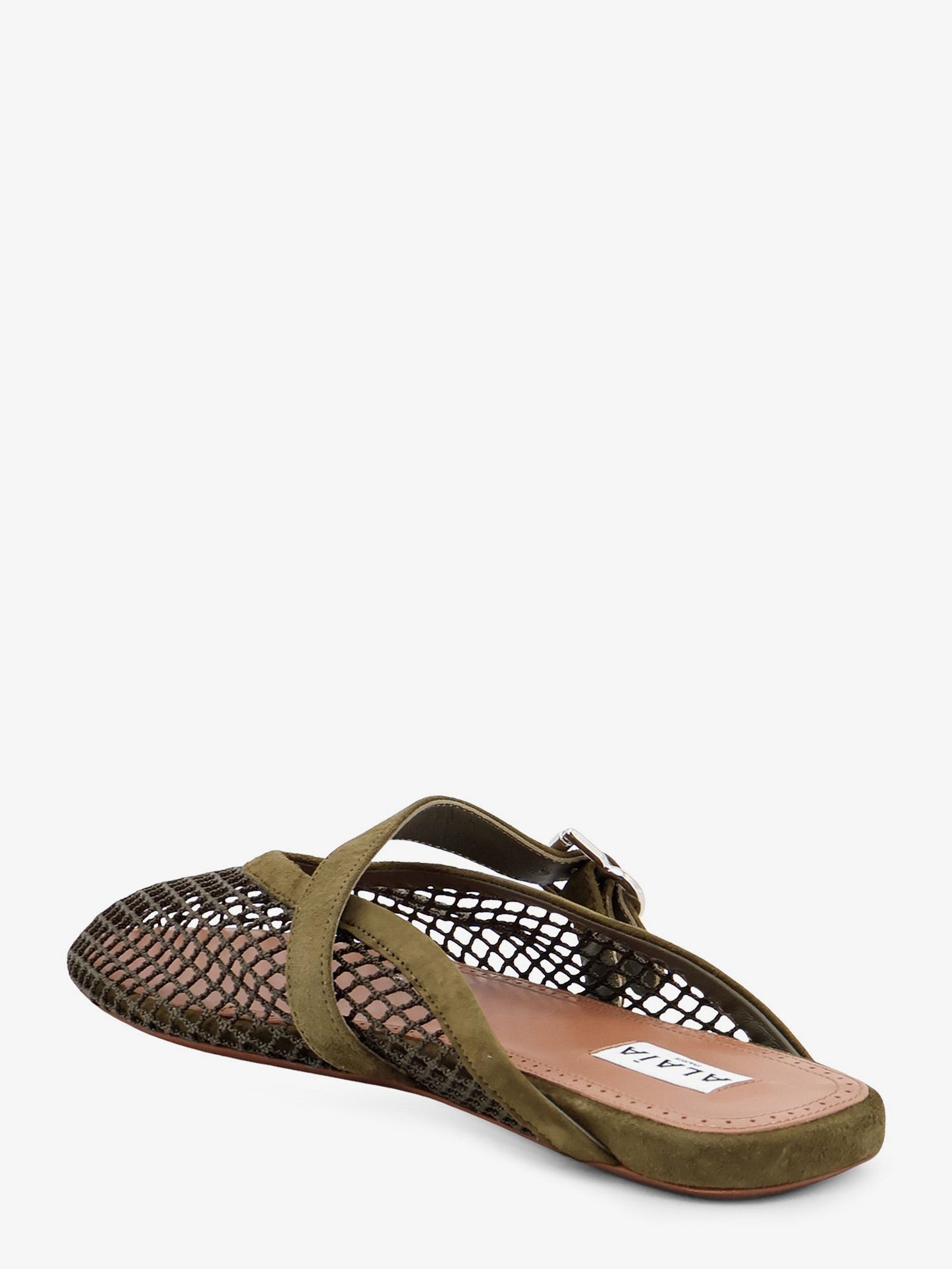 Alaia Women Fishnet Mesh And Leather Sandals ALAIA