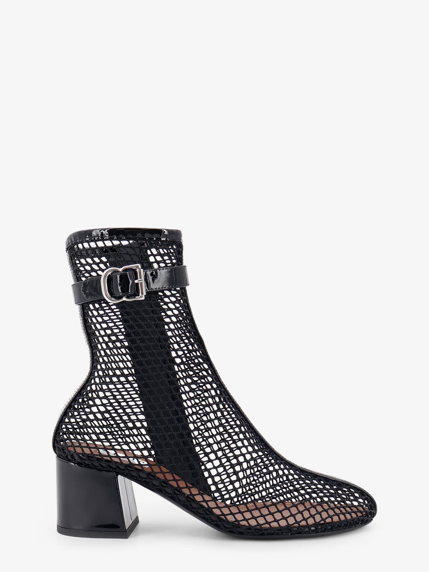 Alaia Women 55 Mesh And Patent Leather Boots ALAIA