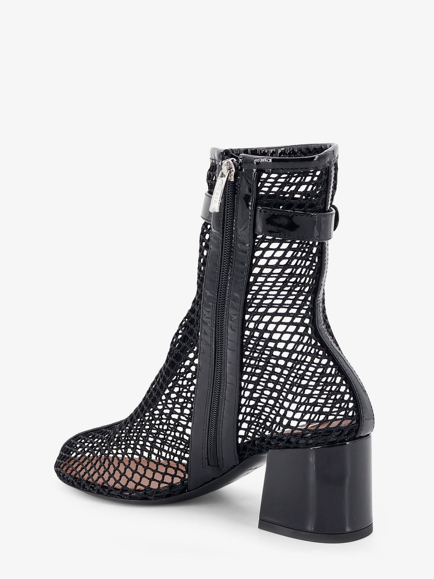Alaia Women 55 Mesh And Patent Leather Boots ALAIA