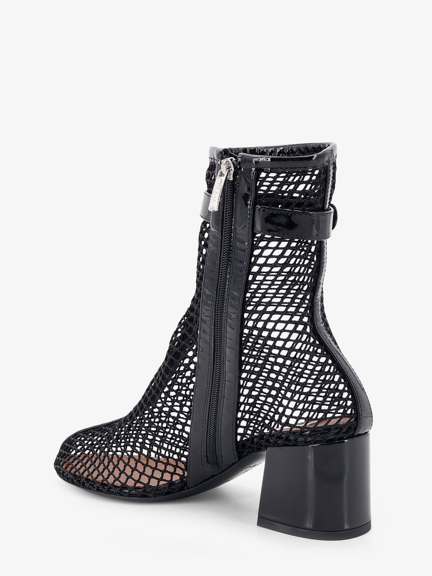 Alaia Women 55 Mesh And Patent Leather Boots ALAIA