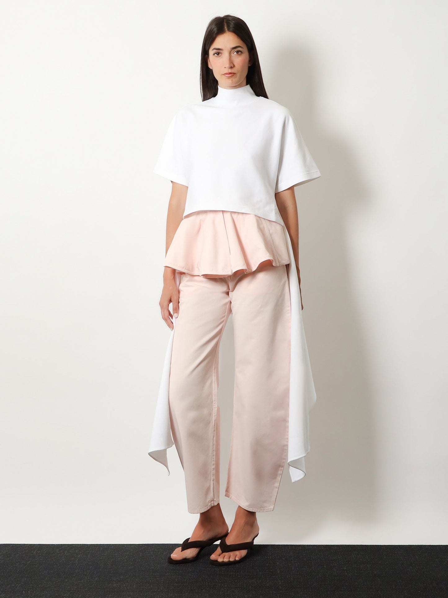Alaia Women Asym Cotton Blend T-Shirt ALAIA