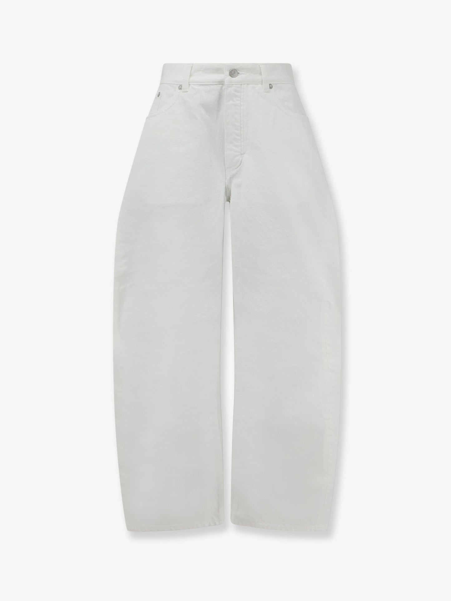 Alaia Women Rodeo White Denim Trousers ALAIA