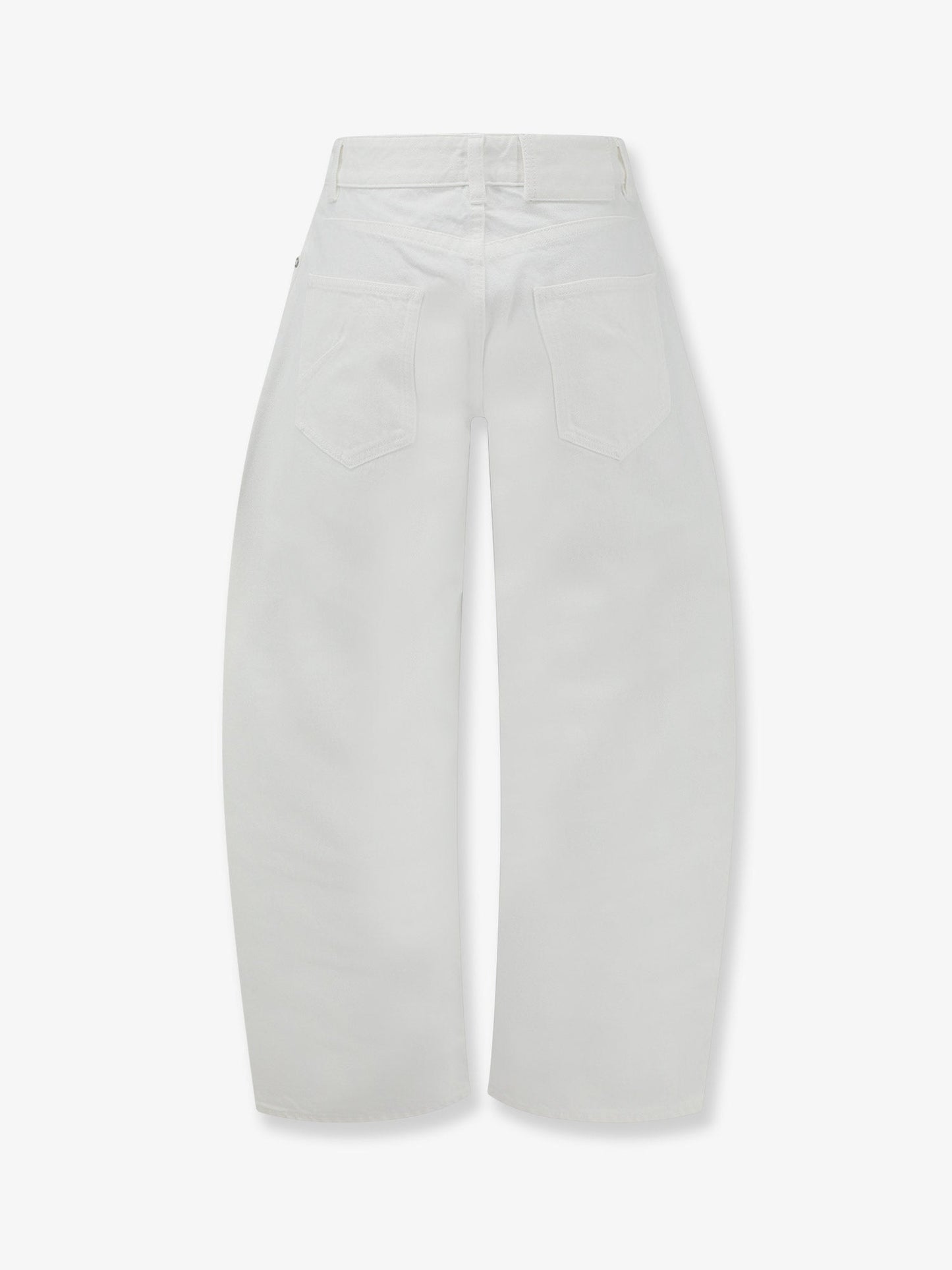 Alaia Women Rodeo White Denim Trousers ALAIA