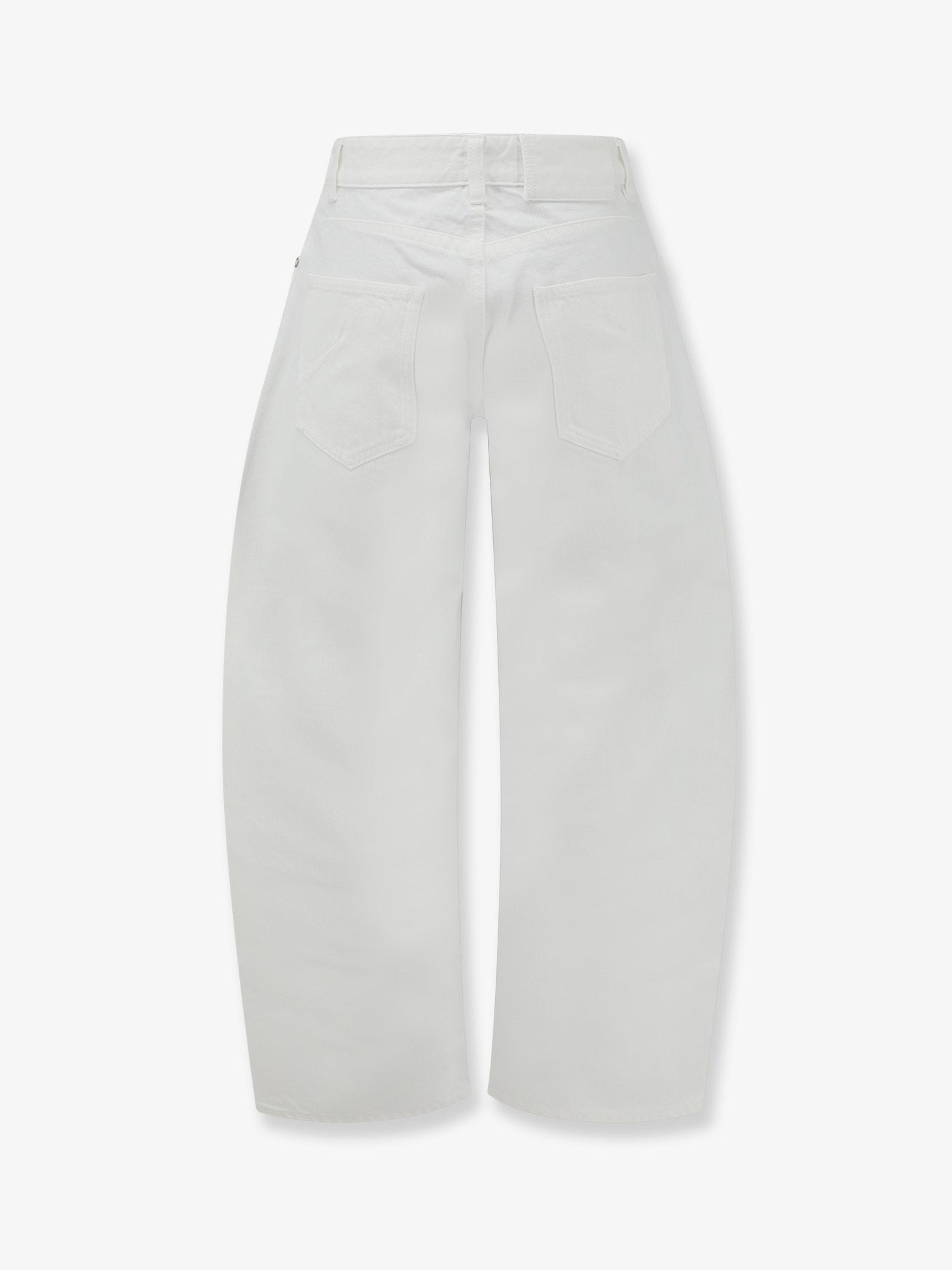 Alaia Women Rodeo White Denim Trousers ALAIA