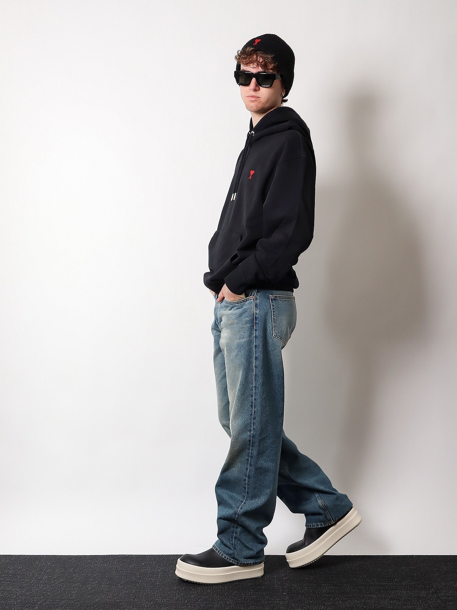 Ami Paris Men Cotton Sweatshirt With Logo Embroidery AMI PARIS