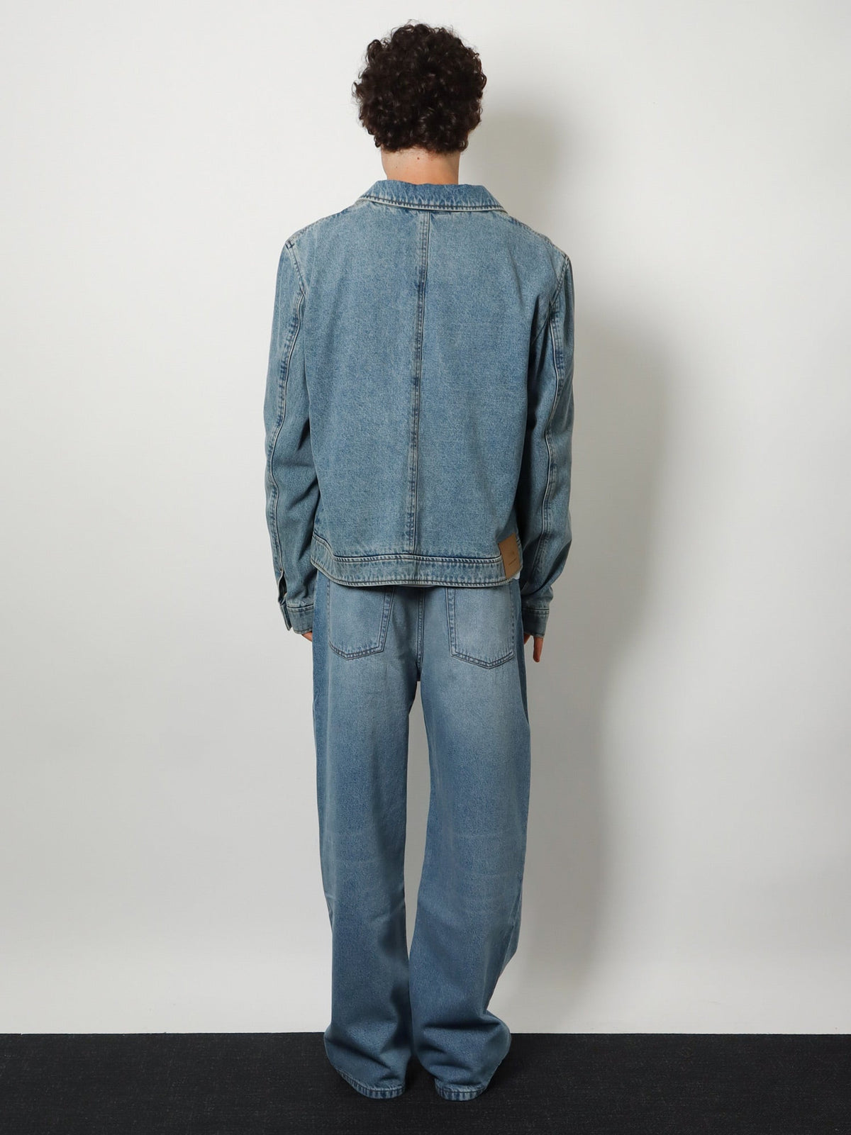 Ami Paris Men Denim Jacket With Iconic Embroidery AMI PARIS