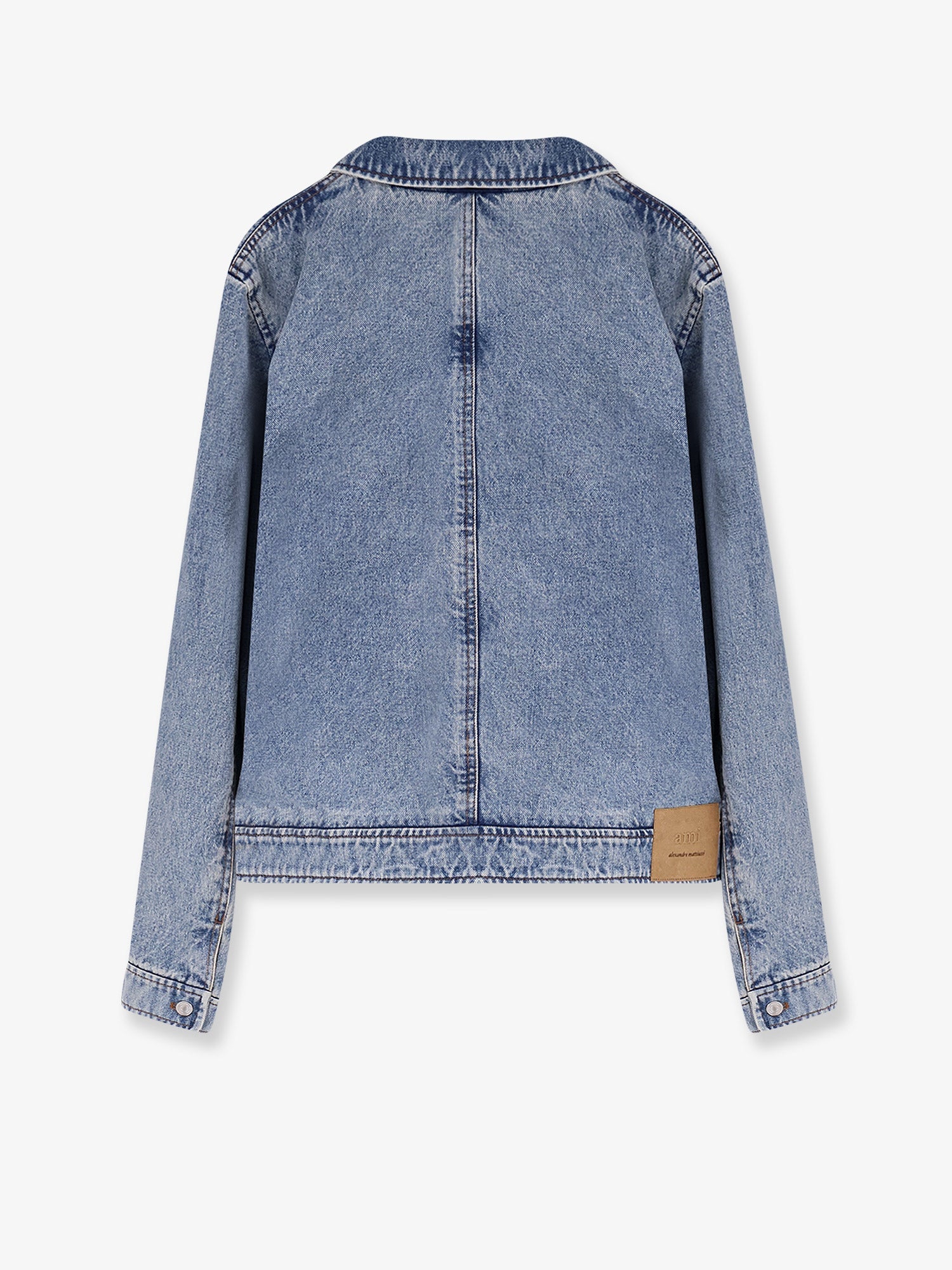 Ami Paris Men Denim Jacket With Iconic Embroidery AMI PARIS
