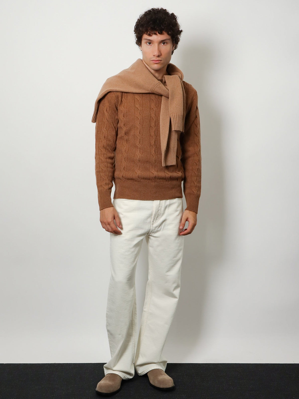 Ami Paris Men White Denim Trousers AMI PARIS