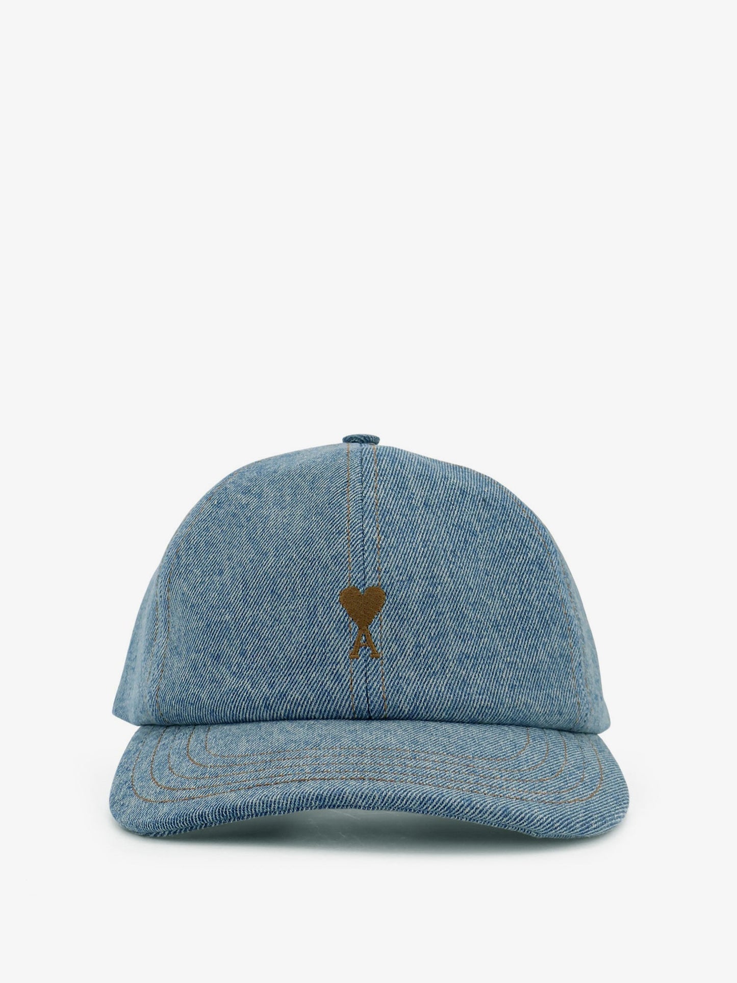 Ami Paris Men Blue Denim Hat With Embroidered Logo AMI PARIS