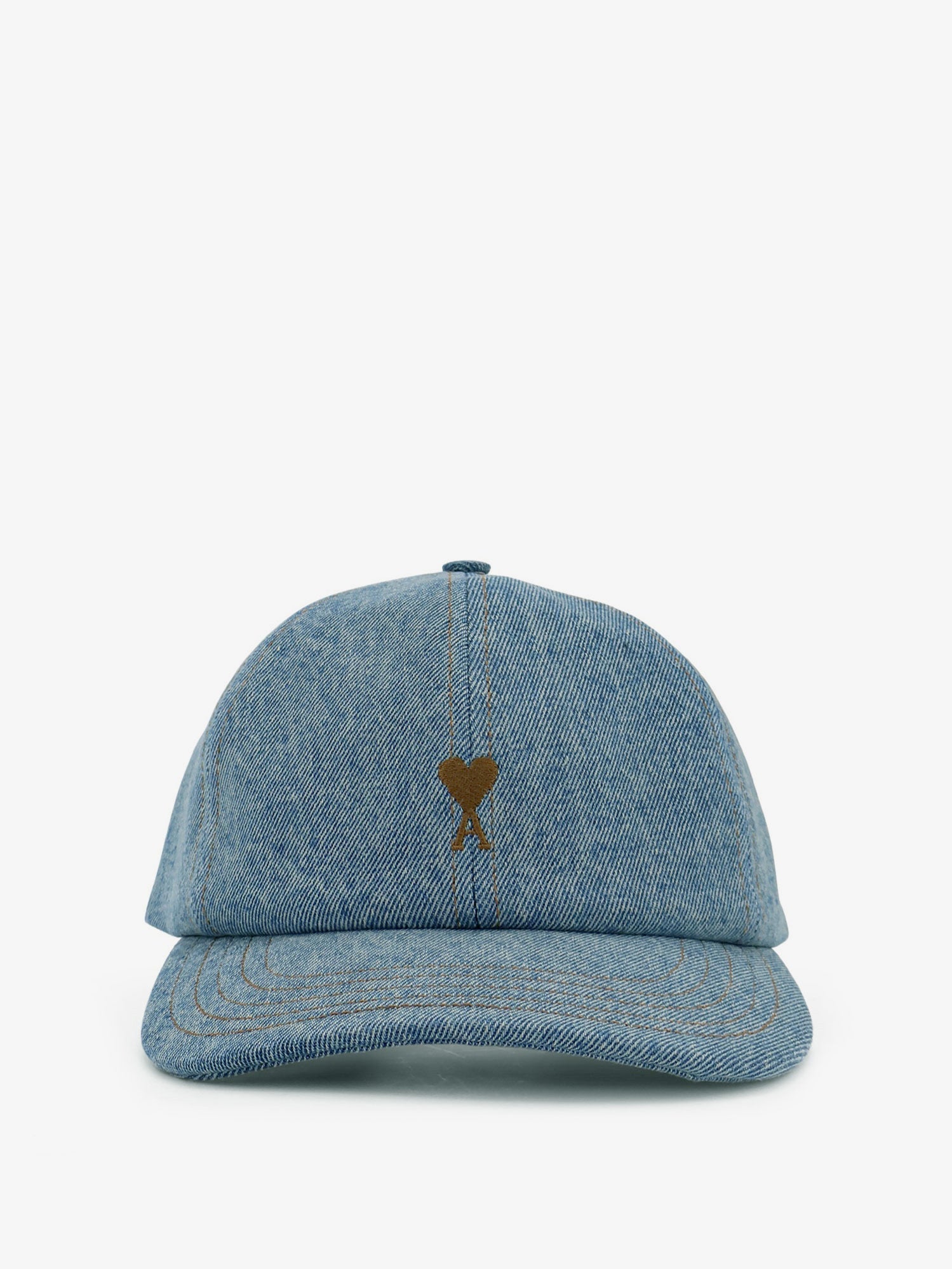 Ami Paris Men Blue Denim Hat With Embroidered Logo AMI PARIS