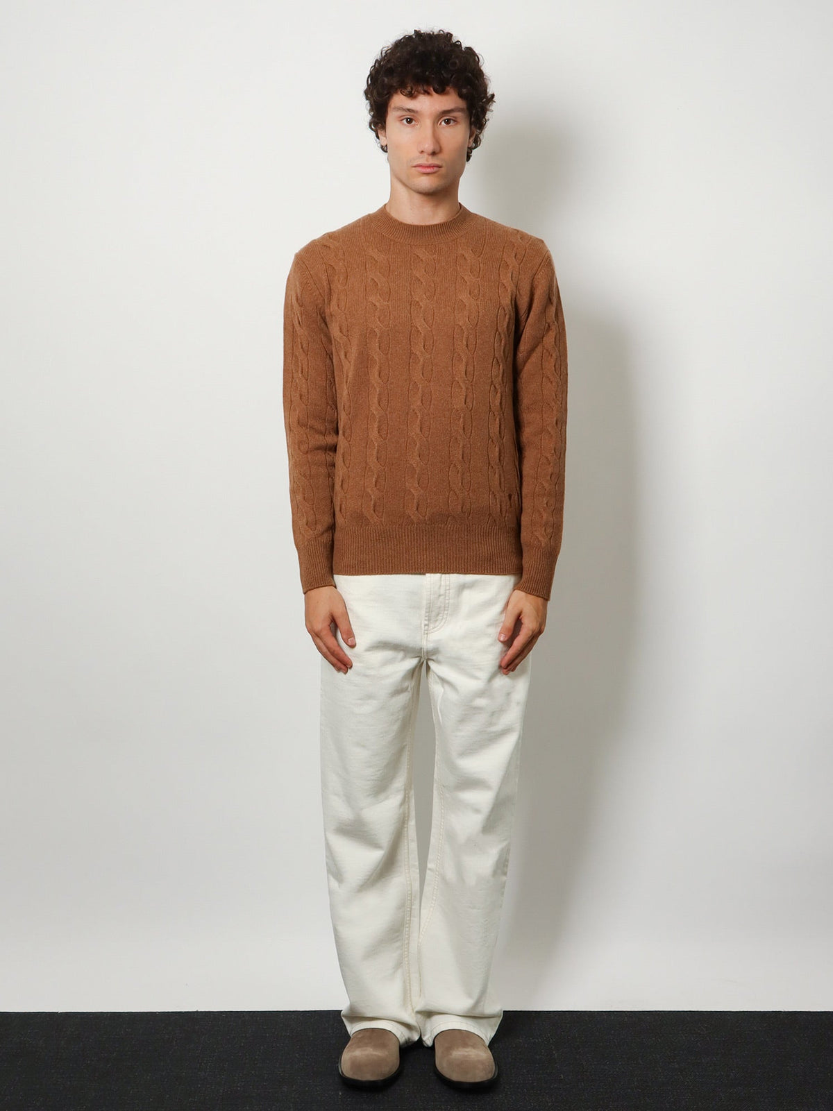 Ami Paris Men Braided Knit Wool Sweater AMI PARIS