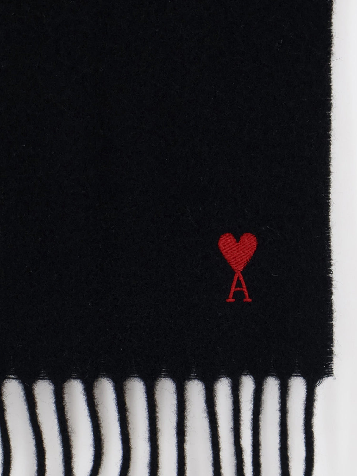 Ami Paris Men Wool Scarf With Ami De Cå“Ur Embroidery AMI PARIS