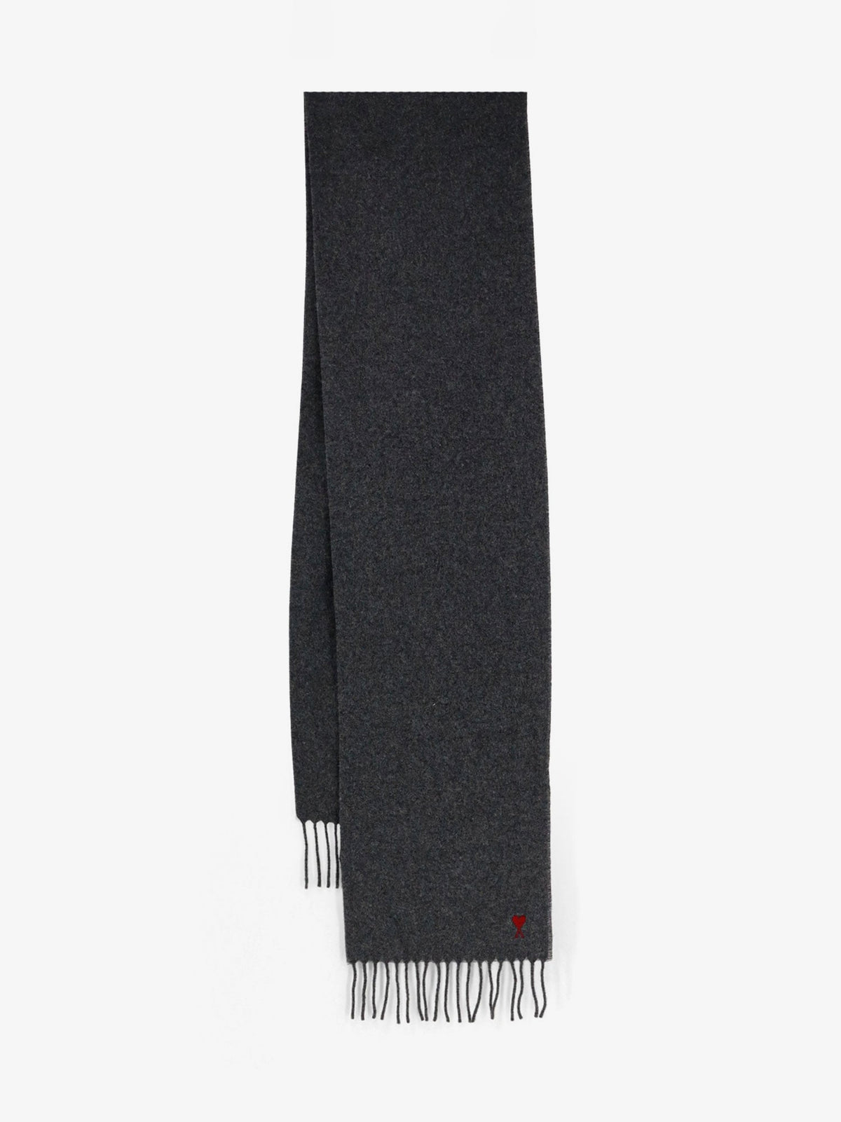 Ami Paris Men Wool Scarf With Ami De Coeur Embroidery AMI PARIS
