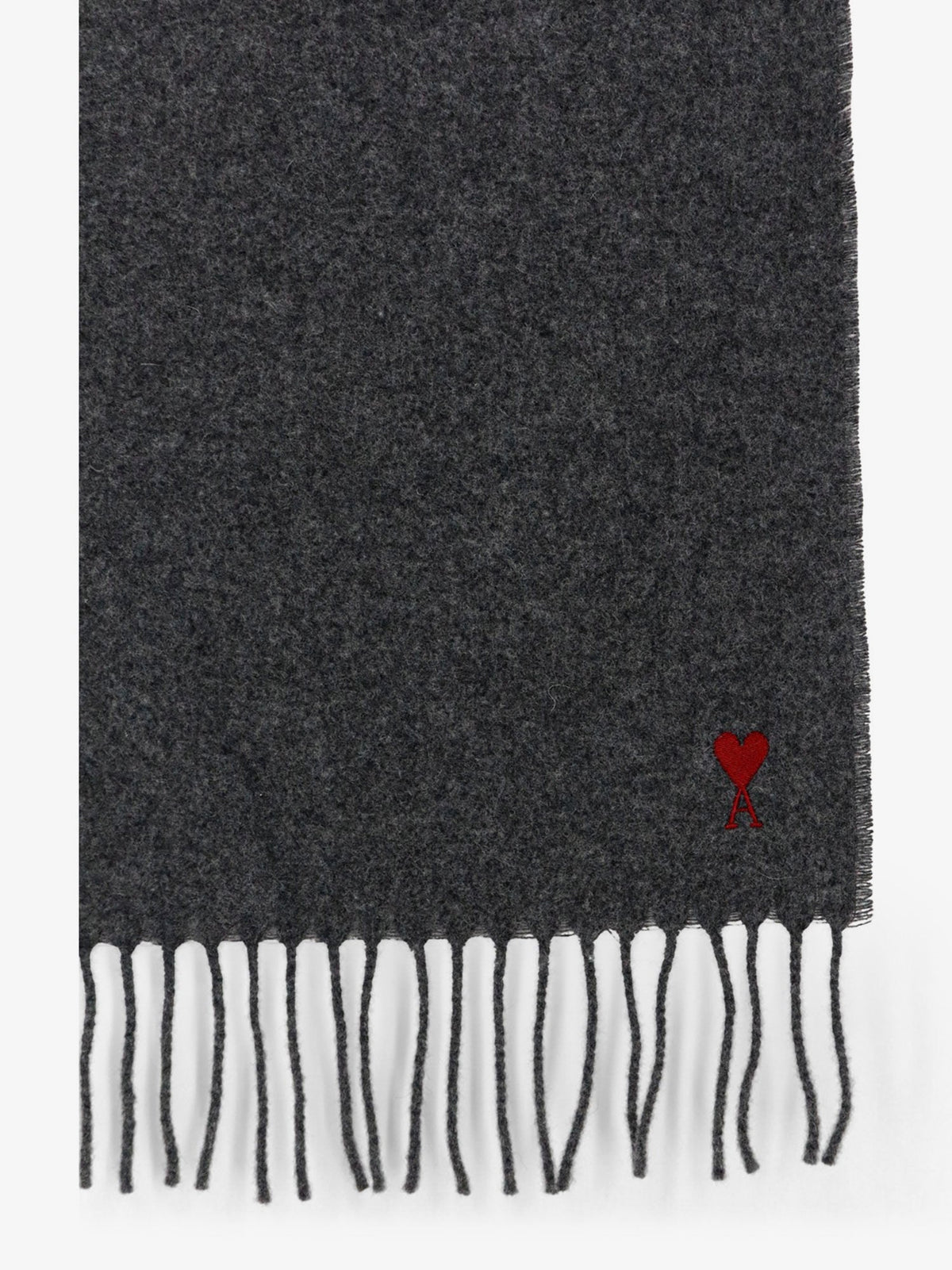 Ami Paris Men Wool Scarf With Ami De Coeur Embroidery AMI PARIS