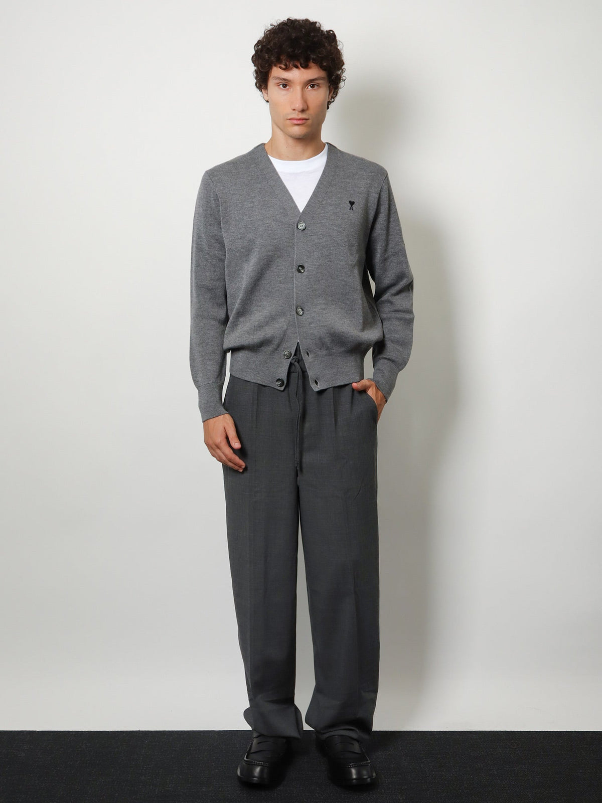 Ami Paris Men Virgin Wool Trousers With Elastic AMI PARIS