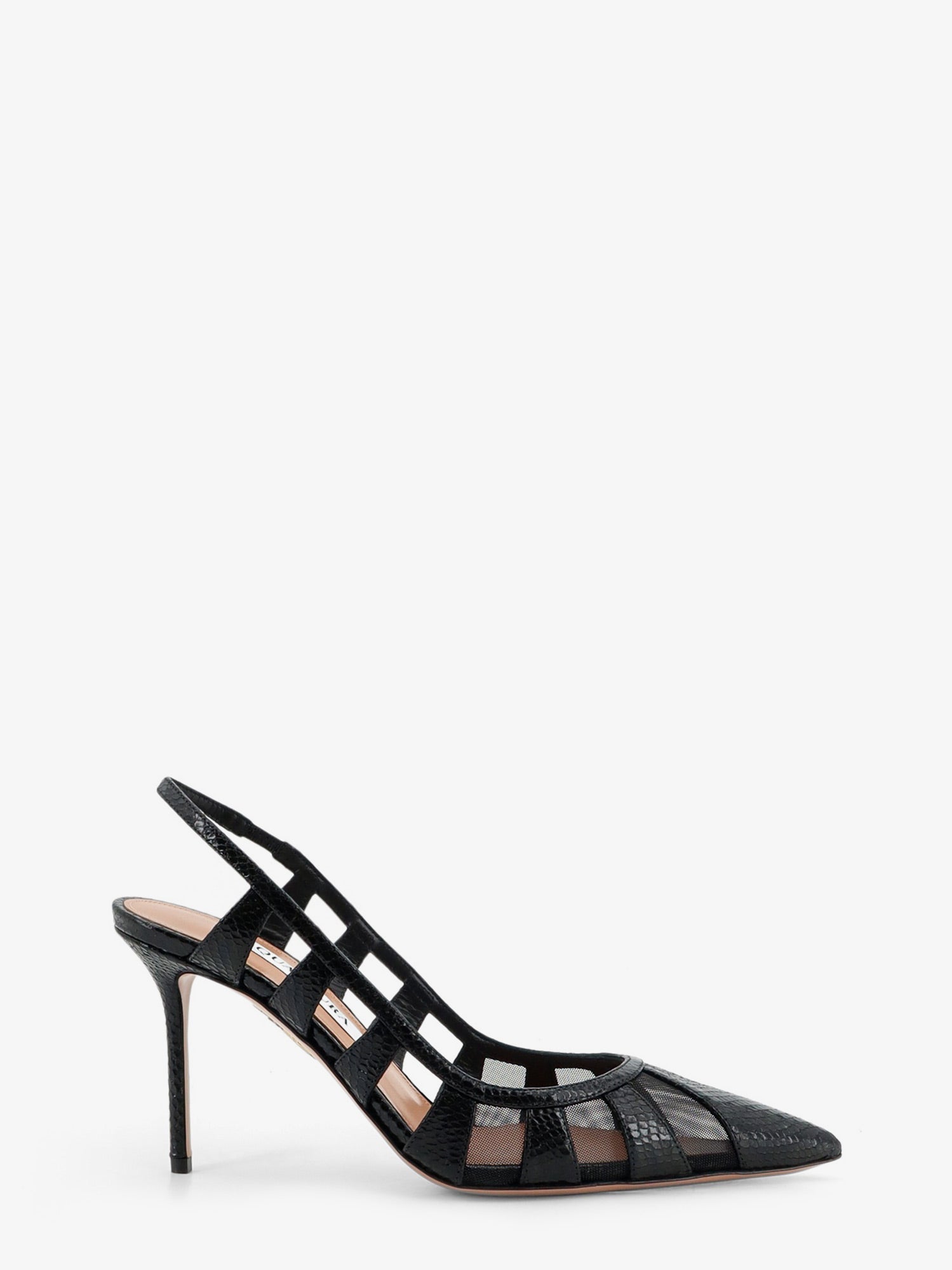 Aquazzura Women Leather Decollete With Mesh Inserts AQUAZZURA