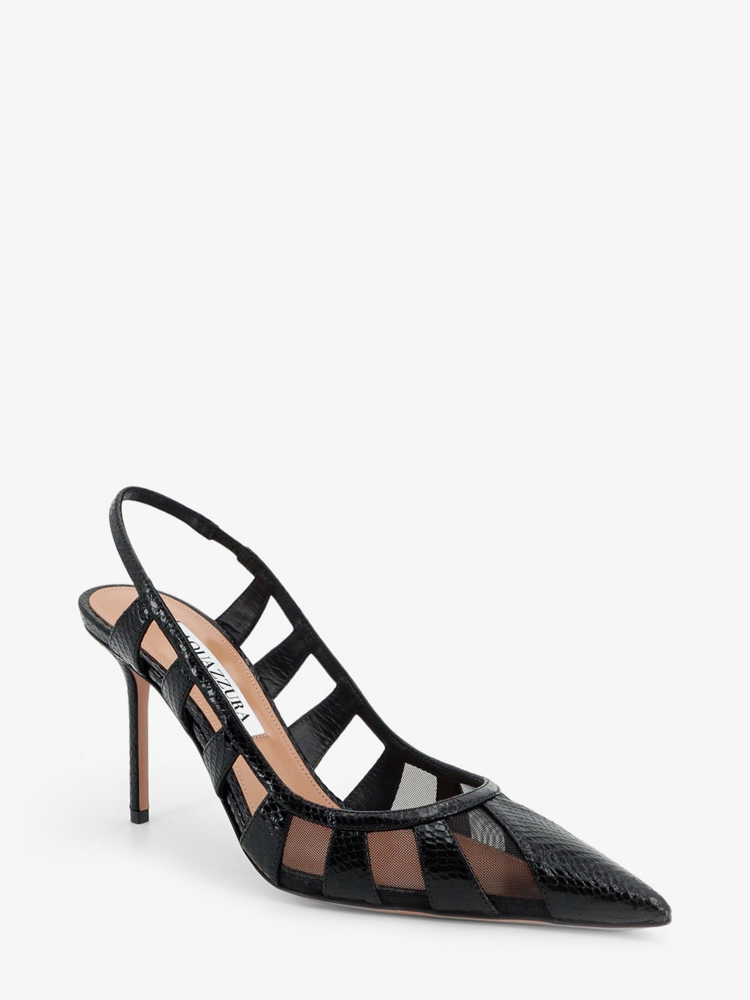 Aquazzura Women Leather Decollete With Mesh Inserts AQUAZZURA