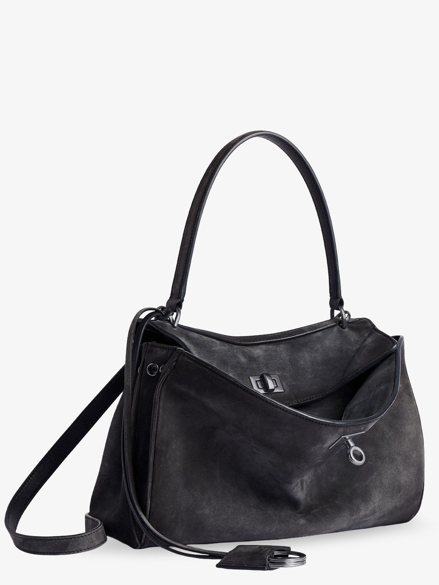 Balenciaga Women Rodeo S Suede Crossbody Bag BALENCIAGA