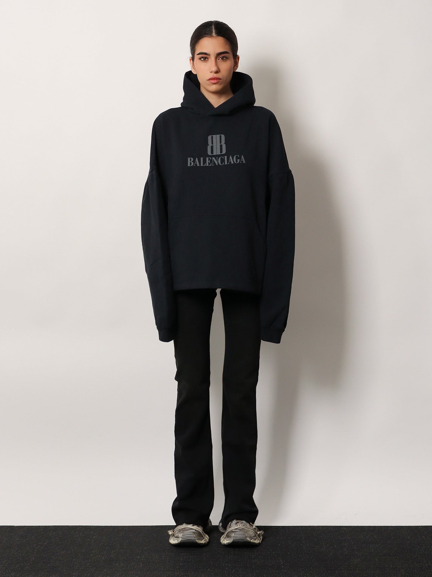 Balenciaga Women Cropped Cotton Sweatshirt BALENCIAGA