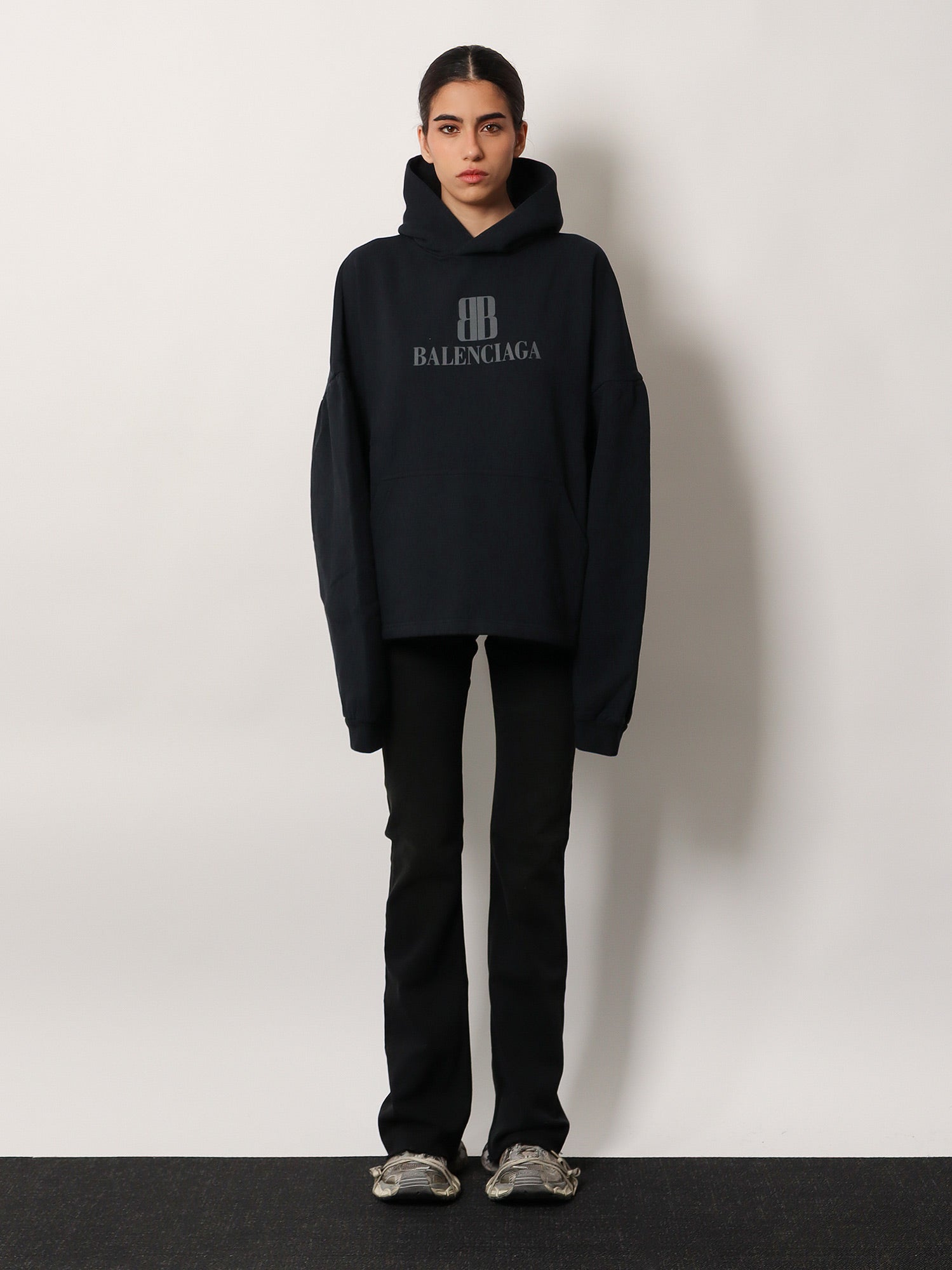 Balenciaga Women Cropped Cotton Sweatshirt BALENCIAGA