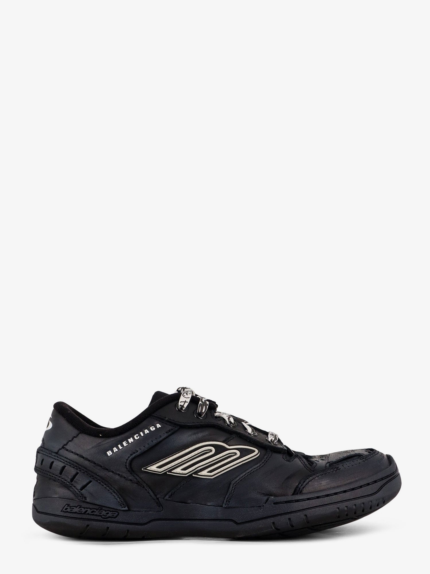 Balenciaga Men Hamptons Worn-Out Low-Top Leather Sneakers BALENCIAGA