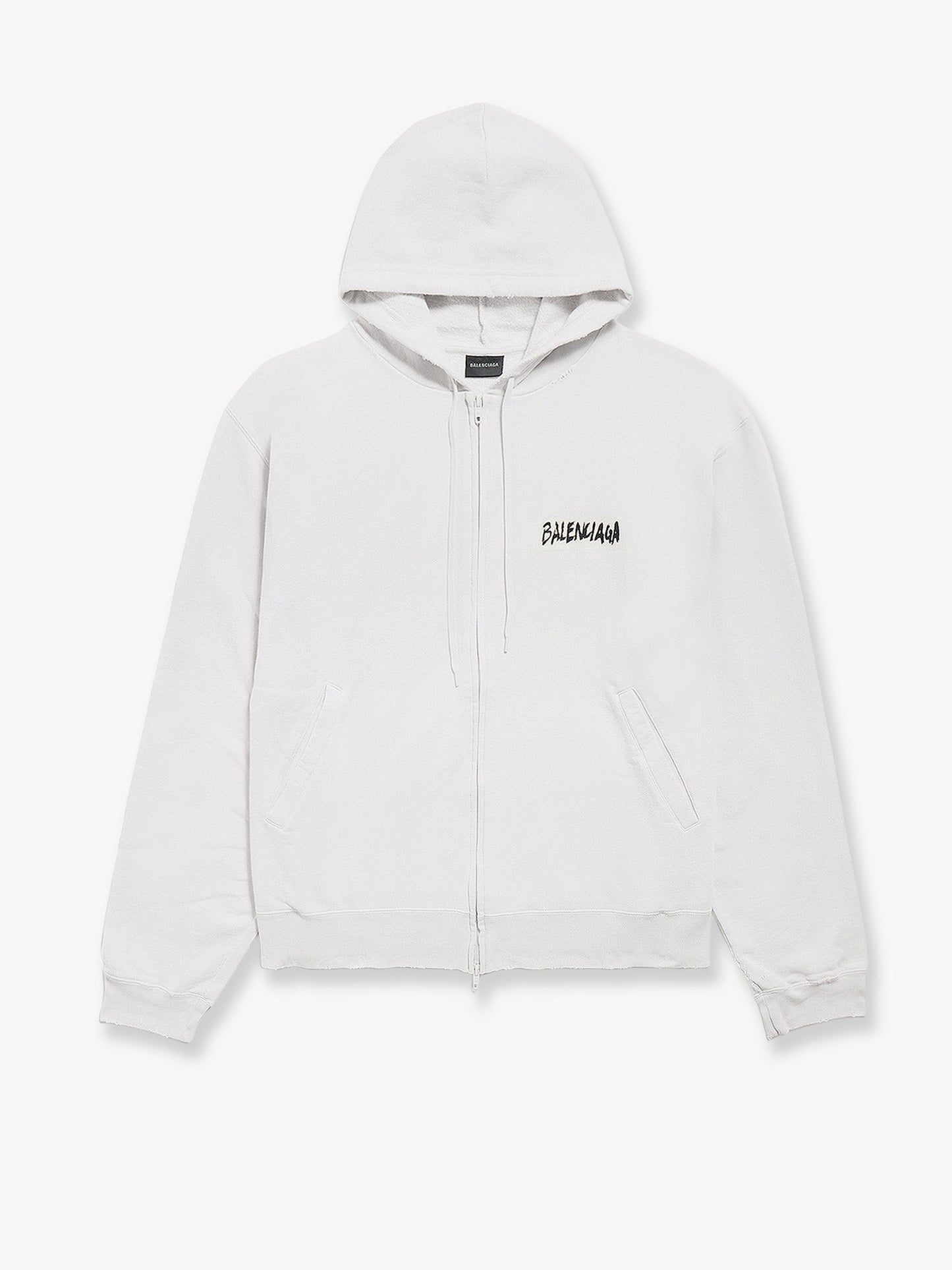 Balenciaga Men Over Zip-Up Hoodie Cotton Sweatshirt BALENCIAGA