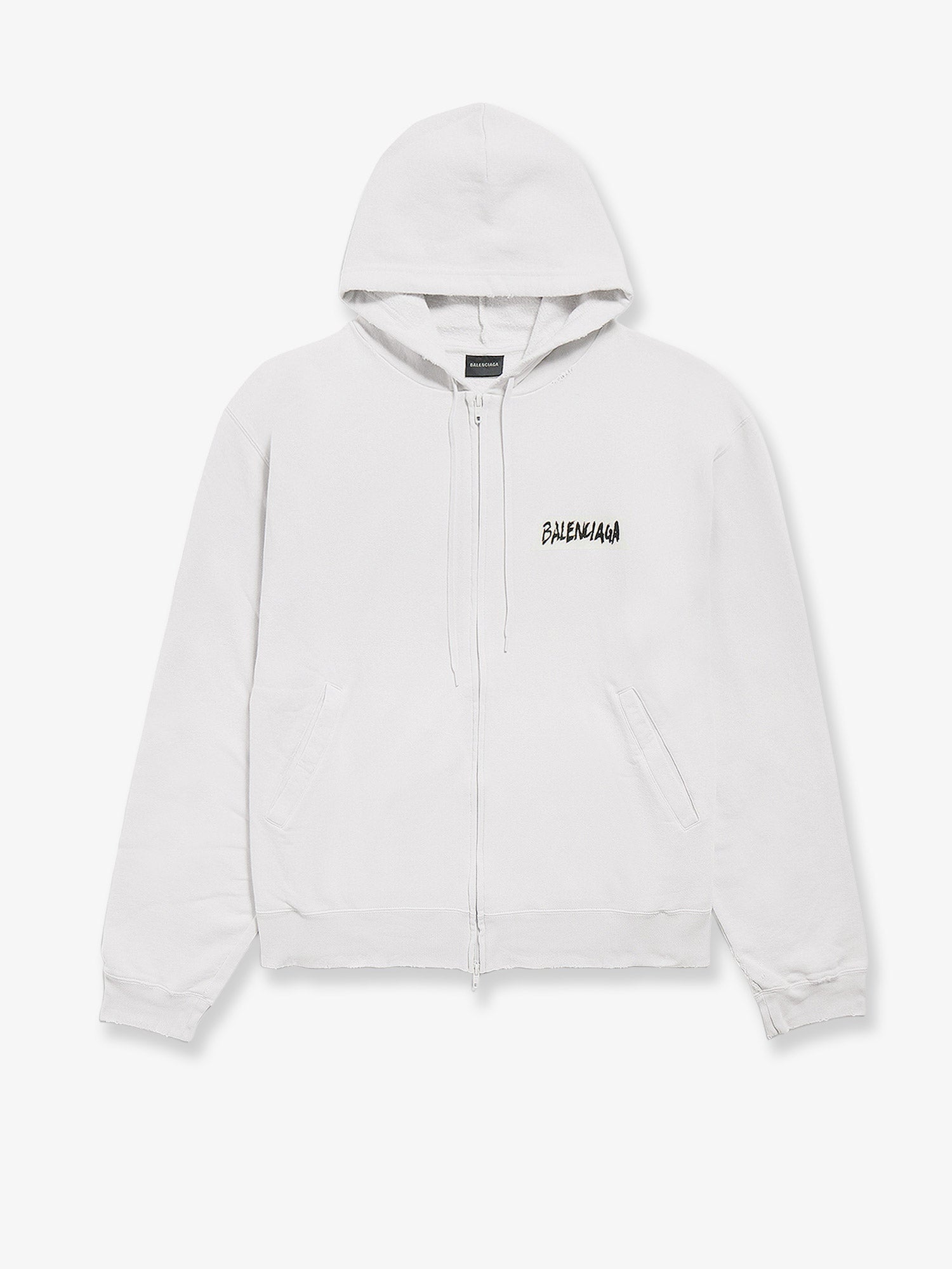 Balenciaga Men Over Zip-Up Hoodie Cotton Sweatshirt BALENCIAGA
