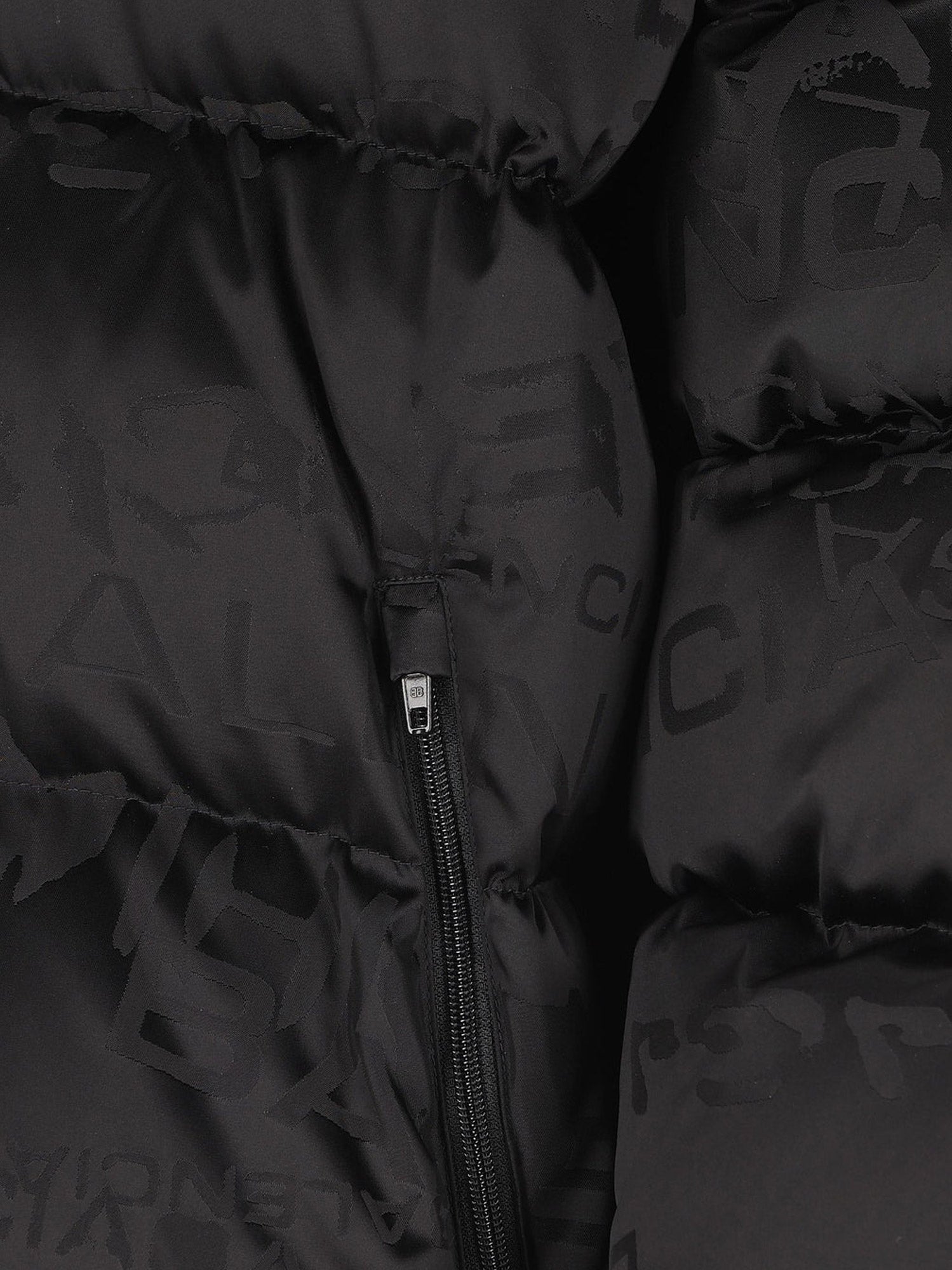Balenciaga Men Nylon Down Jacket With All-Over Lettering Logo BALENCIAGA