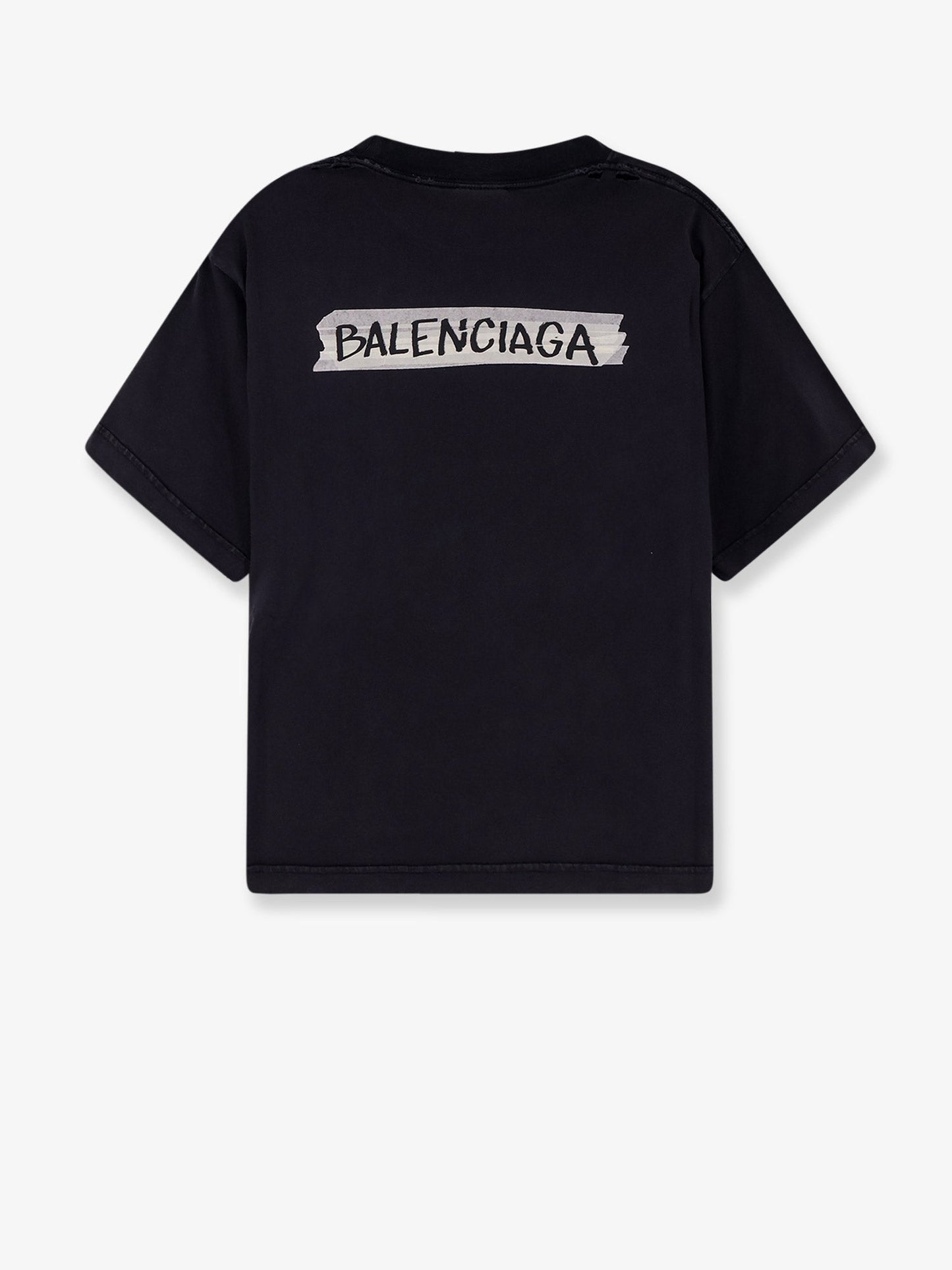Balenciaga Women Used Effect Cotton T-Shirt BALENCIAGA