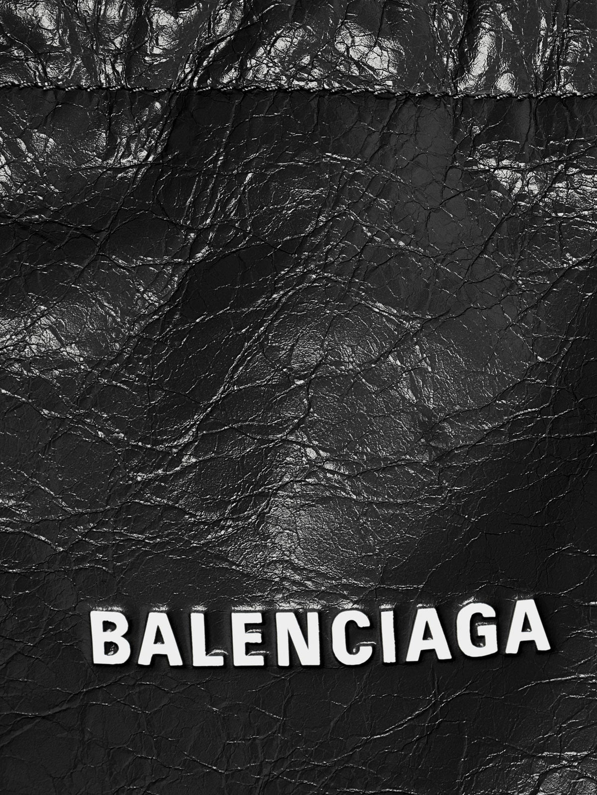 Balenciaga Men Leather Shopper Phone Holder With Lettering Logo On The Front BALENCIAGA