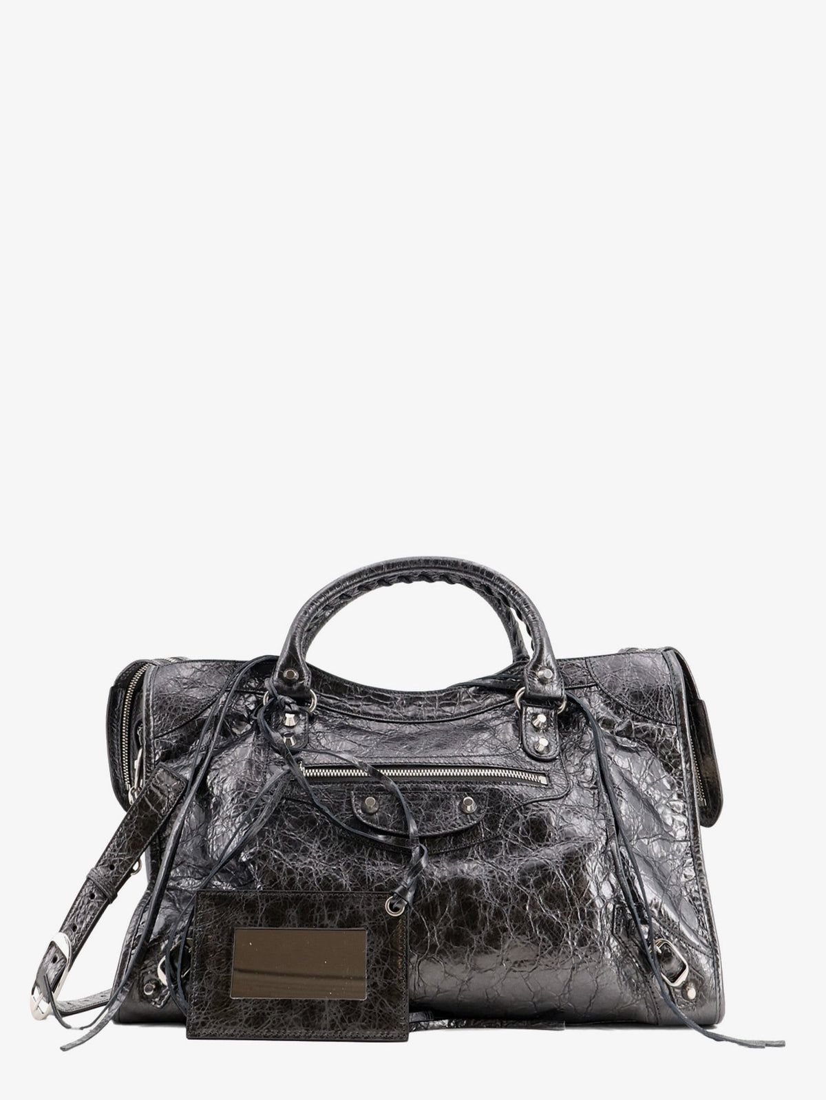 Balenciaga Women Le City Medium Metallic Leather Handbag BALENCIAGA