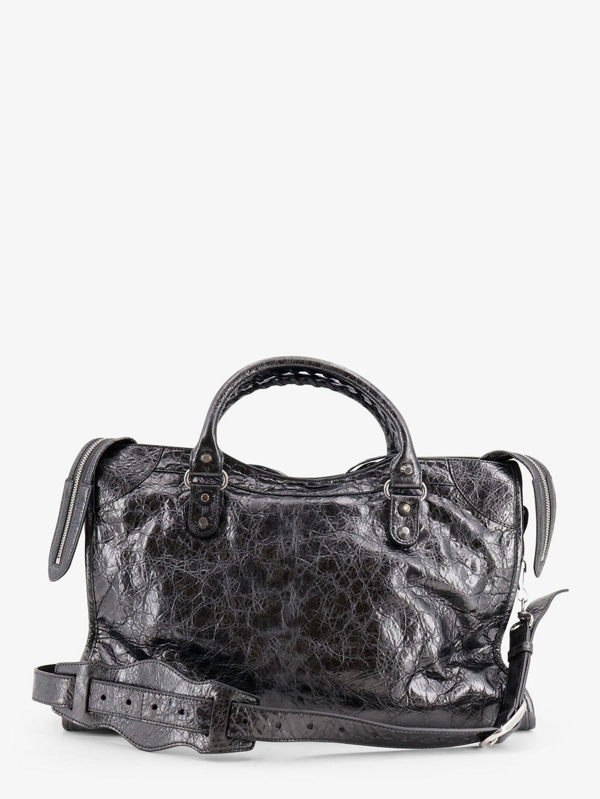 Balenciaga Women Le City Medium Metallic Leather Handbag BALENCIAGA