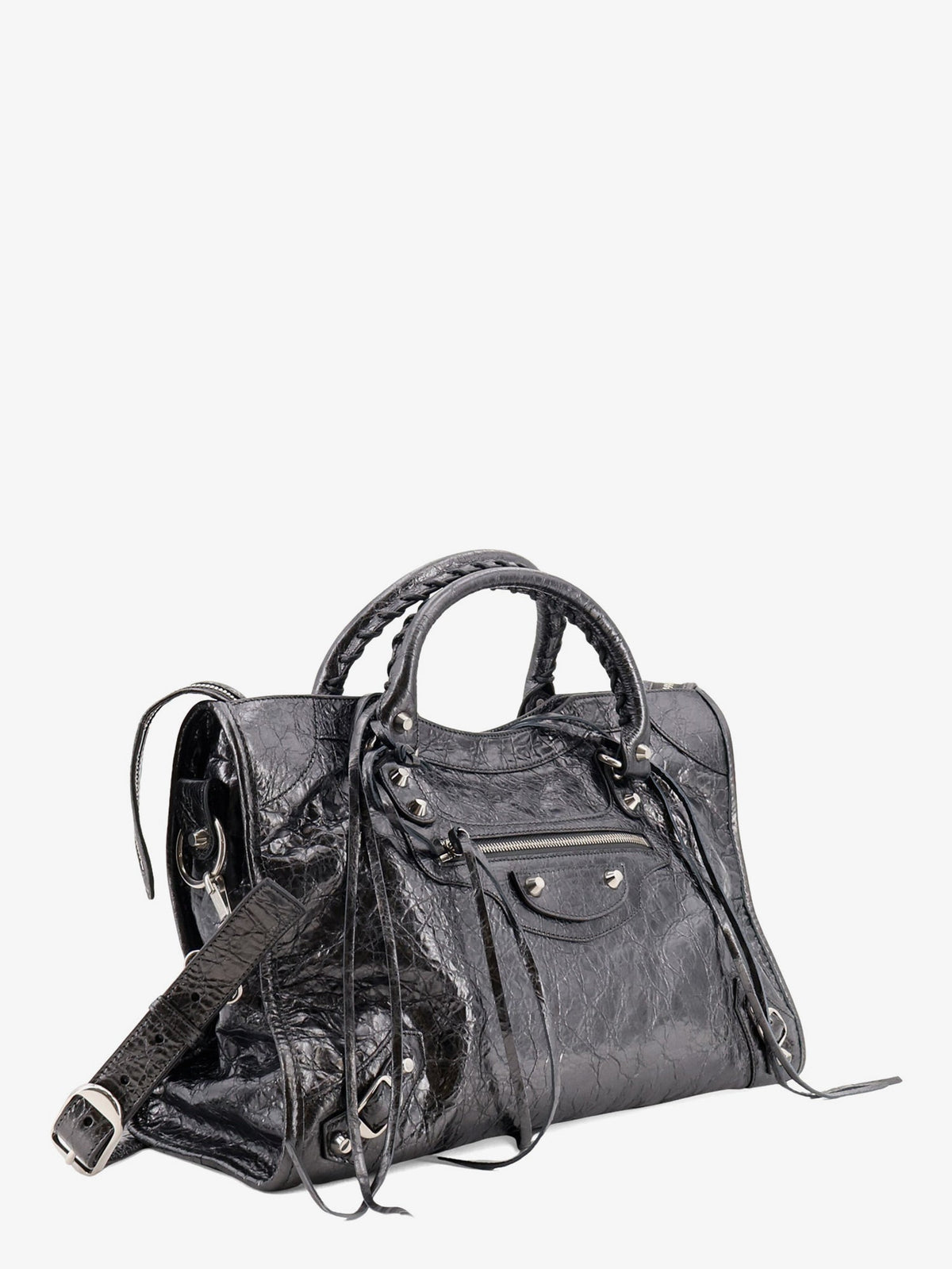 Balenciaga Women Le City Medium Metallic Leather Handbag BALENCIAGA