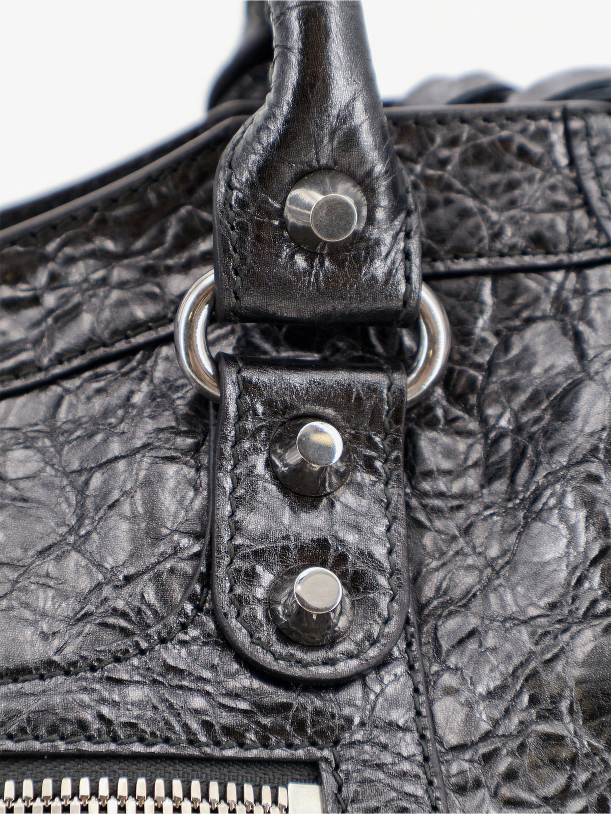 Balenciaga Women Le City Medium Metallic Leather Handbag BALENCIAGA