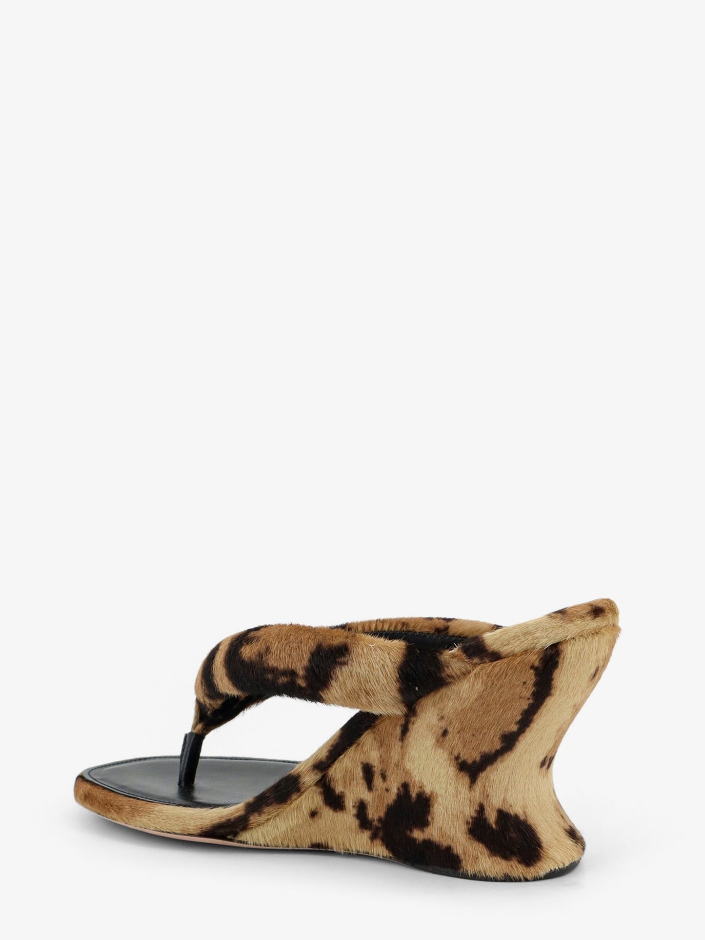 Balenciaga Women Gaeta Flip-Flops With Ponyskin Wedge BALENCIAGA