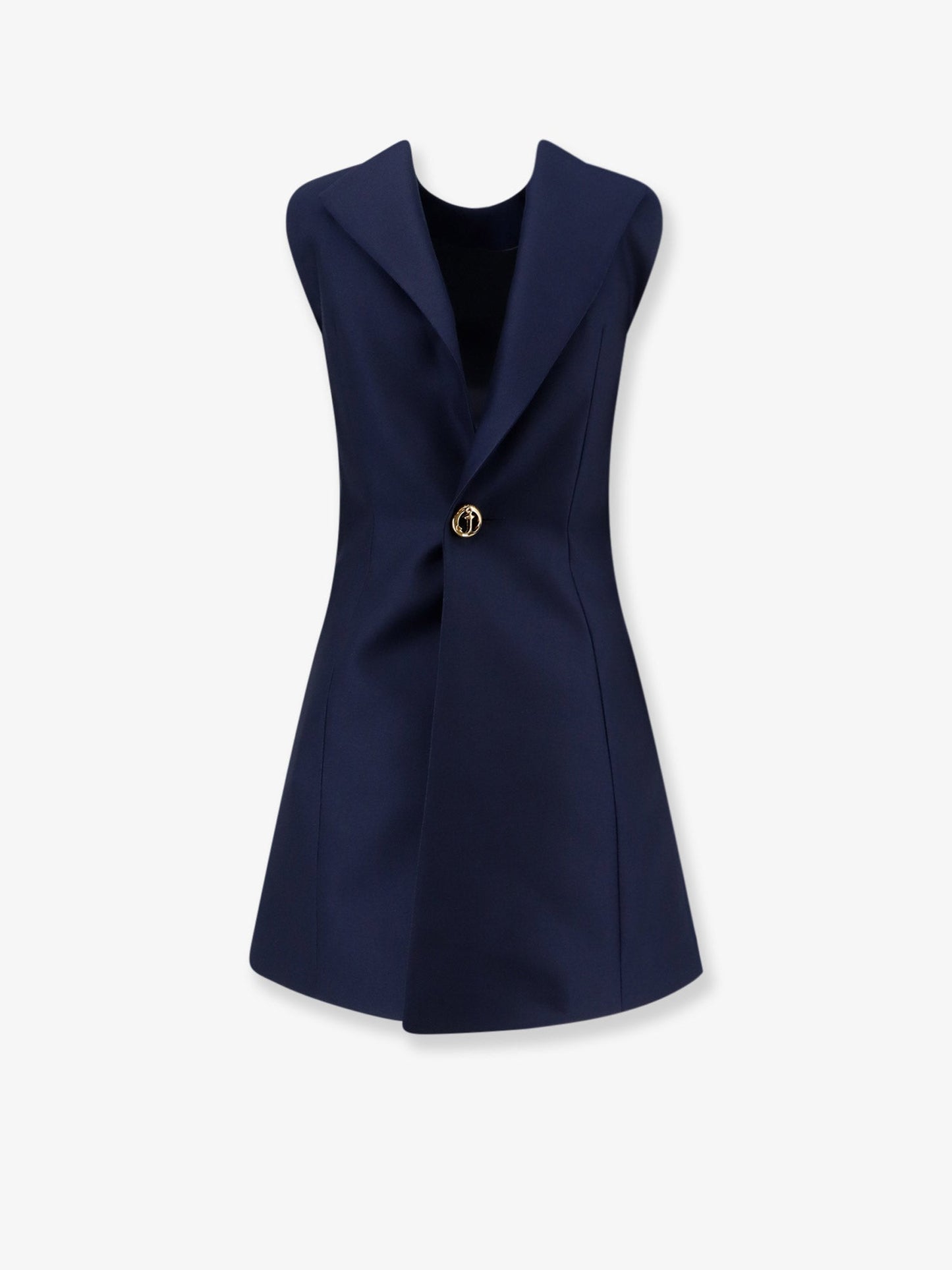 Balenciaga Women A-Line Merino Wool And Silk Blend Short Dress BALENCIAGA
