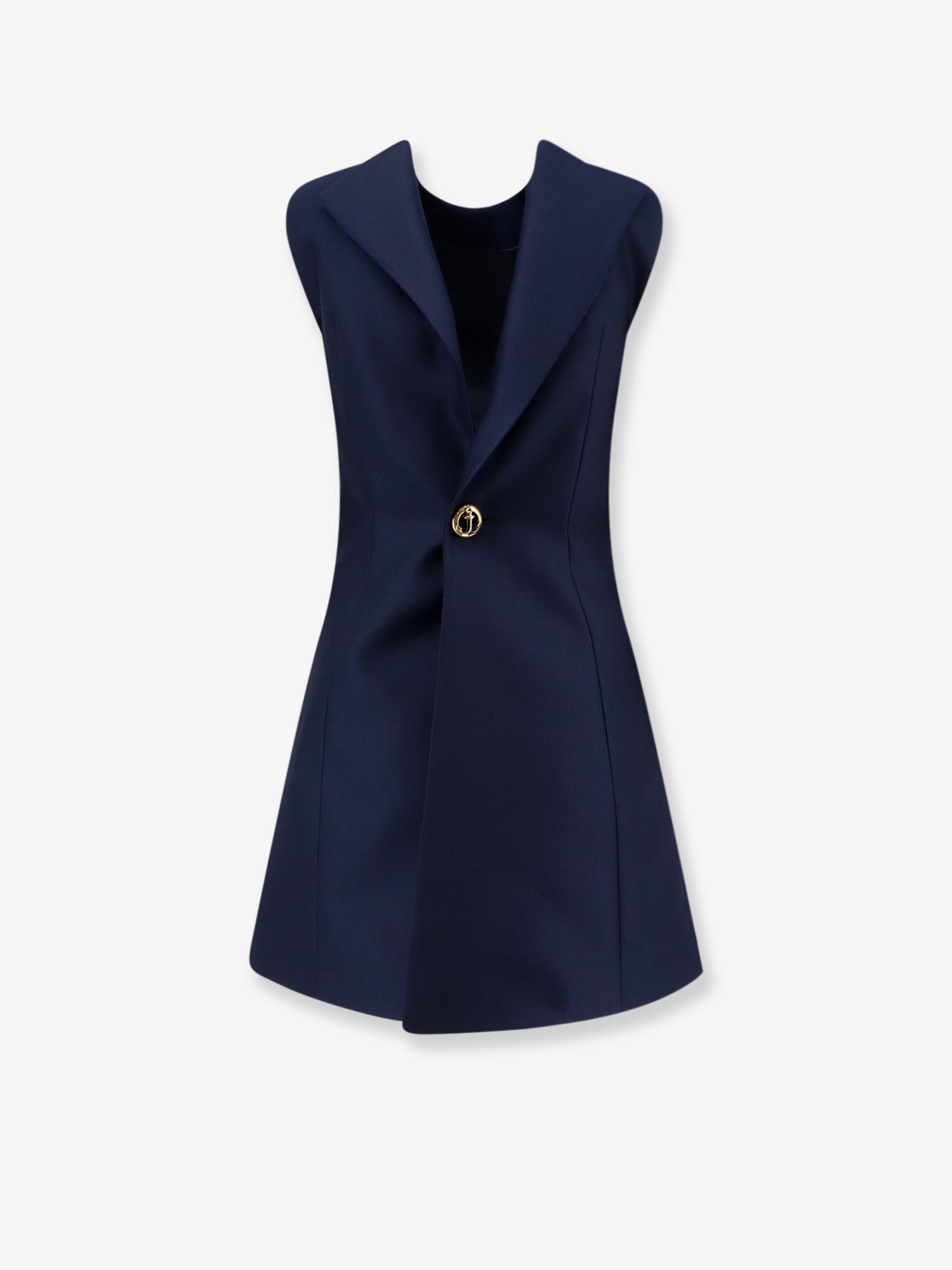 Balenciaga Women A-Line Merino Wool And Silk Blend Short Dress BALENCIAGA
