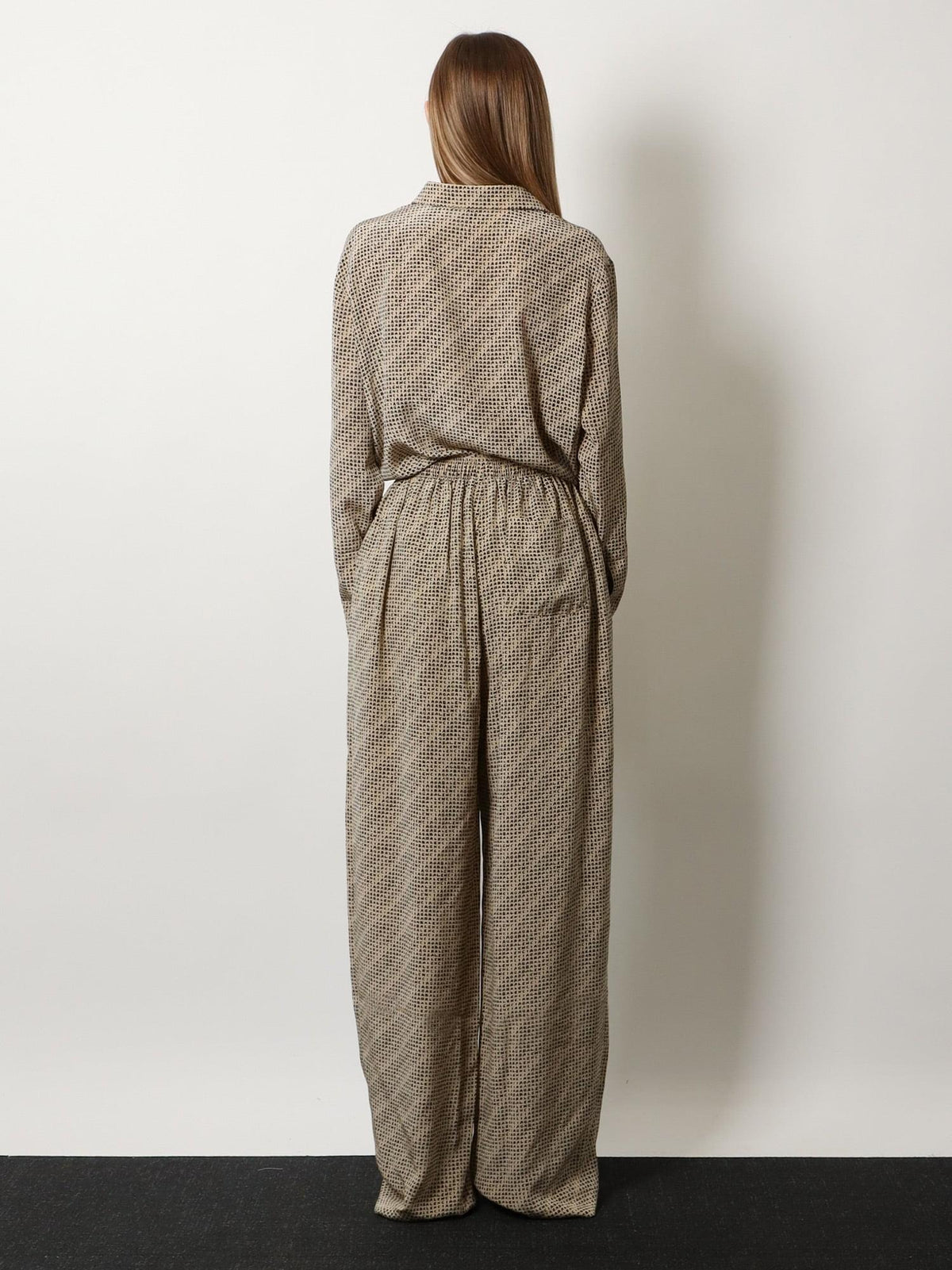 Balenciaga Women Monogram Silk Trousers BALENCIAGA