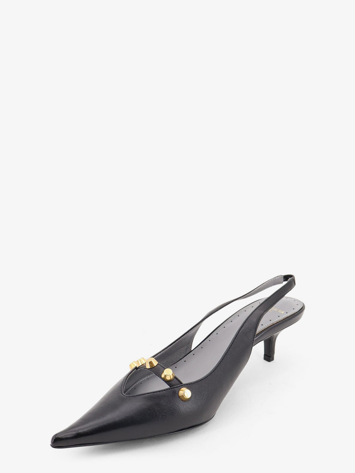 Balenciaga Women Midnight City Leather Pumps With Studs BALENCIAGA