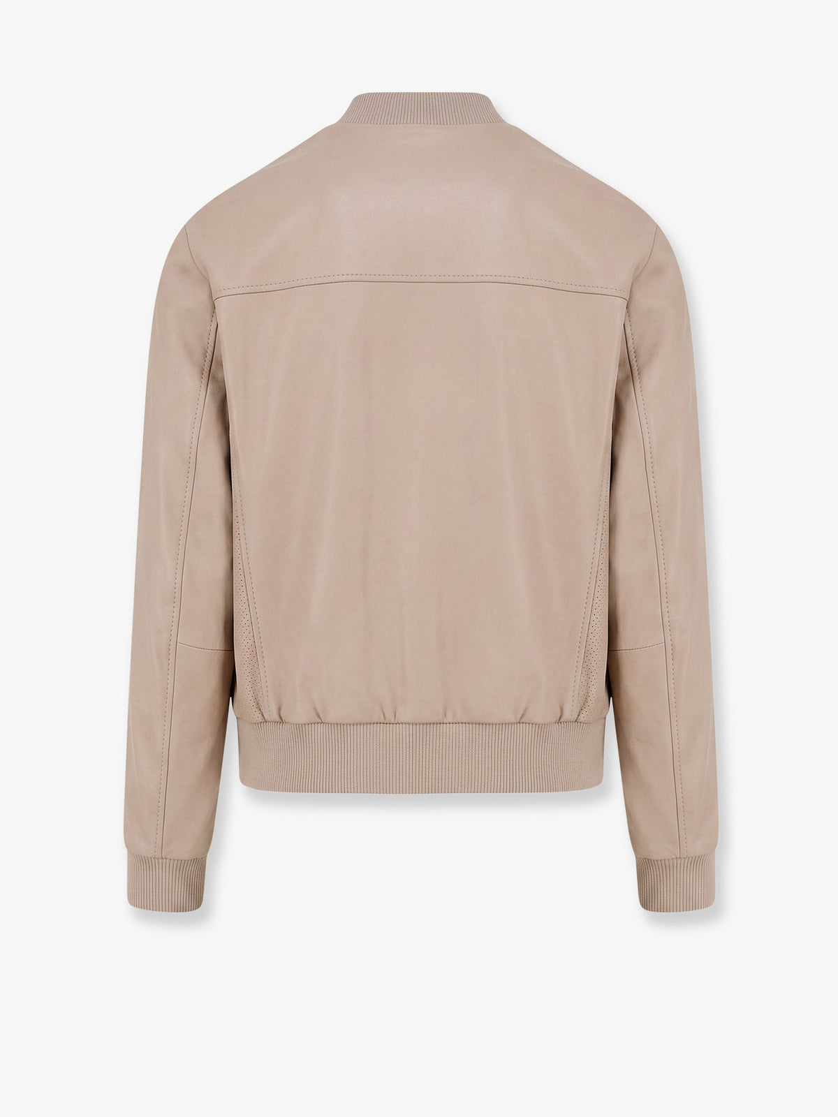 Boss Men Masic Leather Jacket With Stitching BOSS
