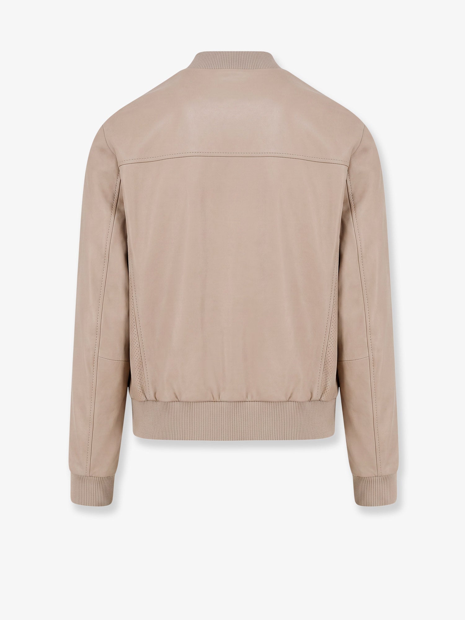 Boss Men Masic Leather Jacket With Stitching BOSS